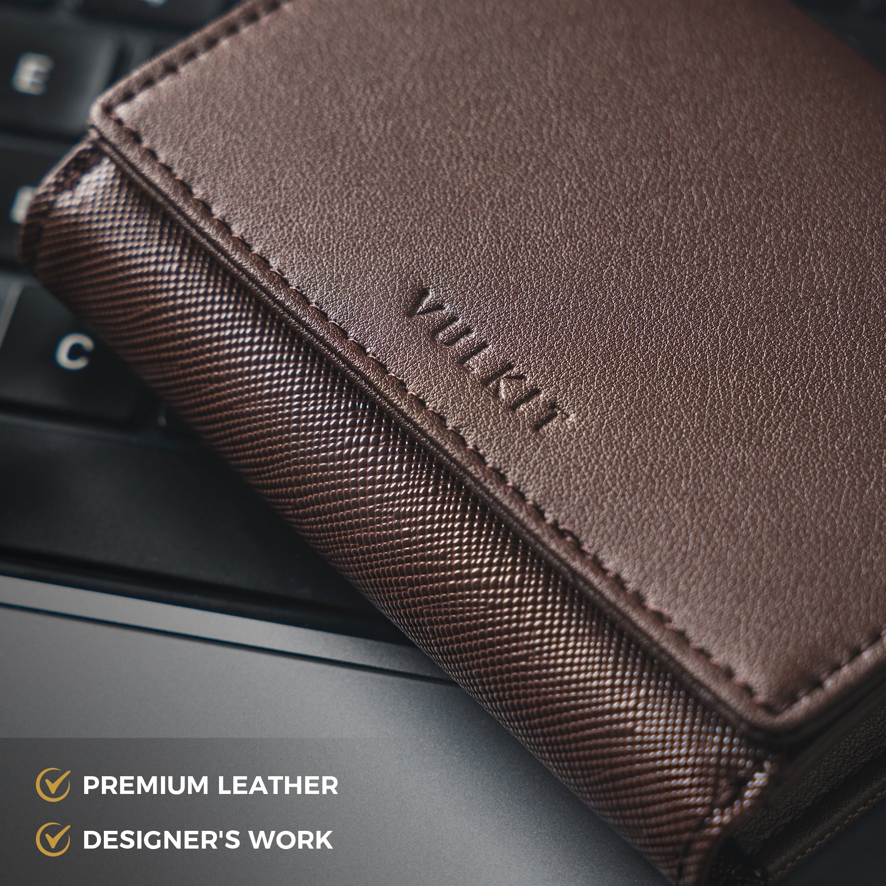 VULKIT Multifunctional VBC101 portabiglietti pelle nero RFID