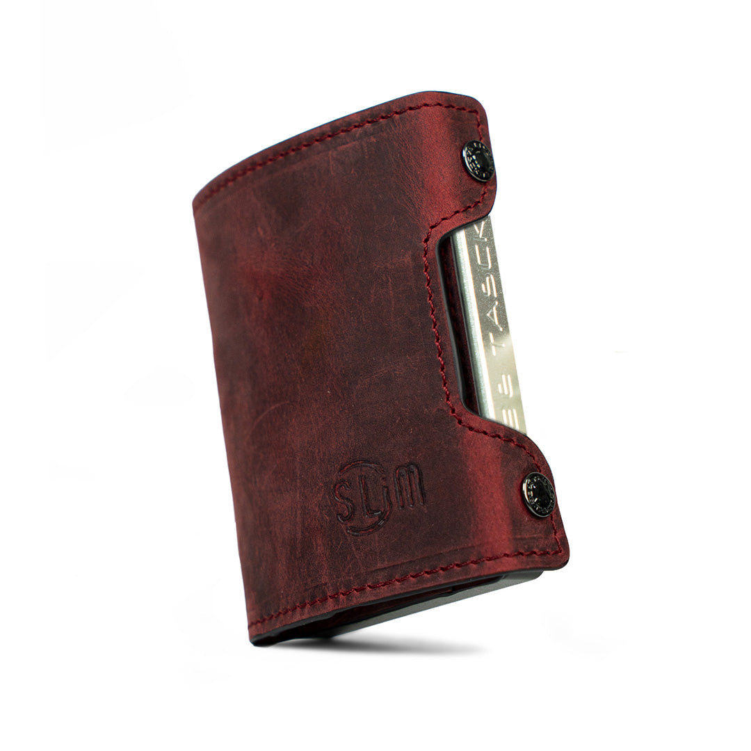 SLim Be Tasck Porta Carte Pelle Crazy Horse Rosso