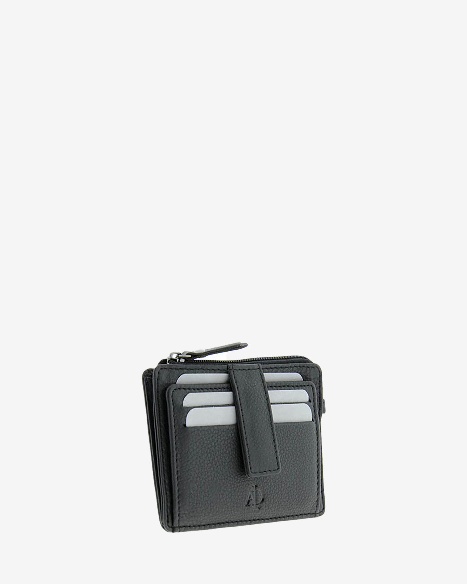 Adapell Basicos 8035 portacarte pelle nero 9 carte zip