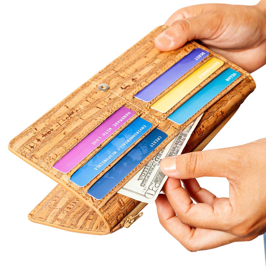Corkor Wallets Portafoglio Zebra Bottone RFID