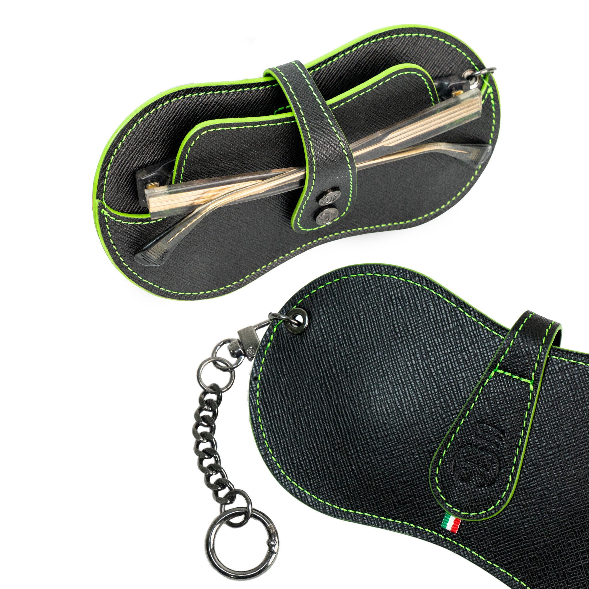 SLim Vision Saffiano Nero portaocchiali pelle Lime
