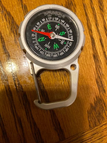 Dango Compass XL bussola alluminio Jet Black con moschettone