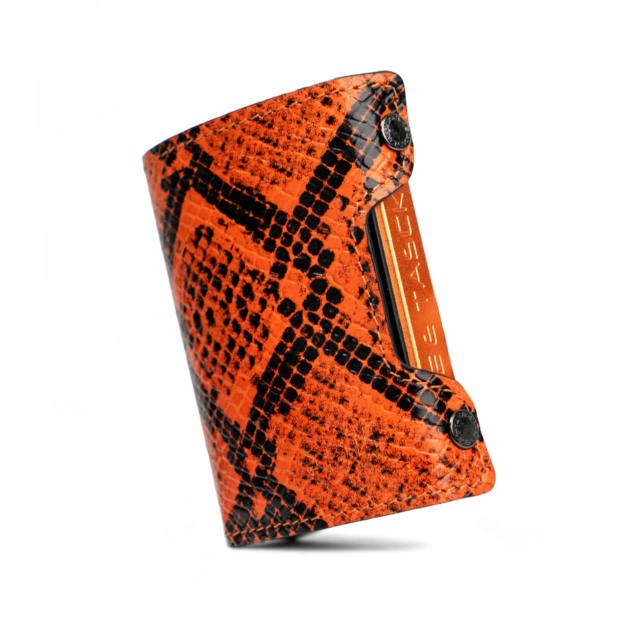 Be Tasck Rettile Portacarte Pelle Arancio RFID