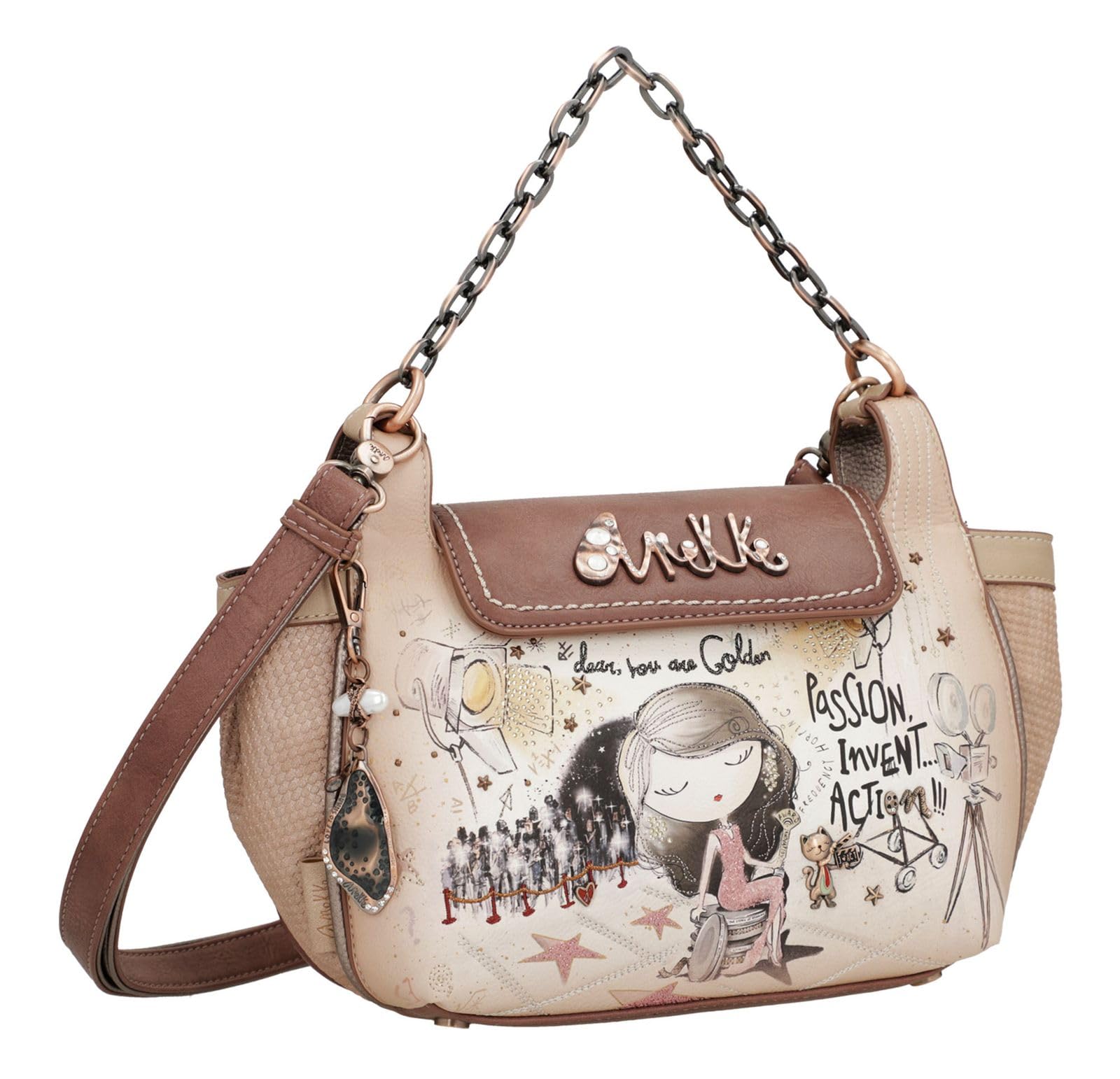 Anekke Hollywood Bandolera Borsa Catena Blu Navy