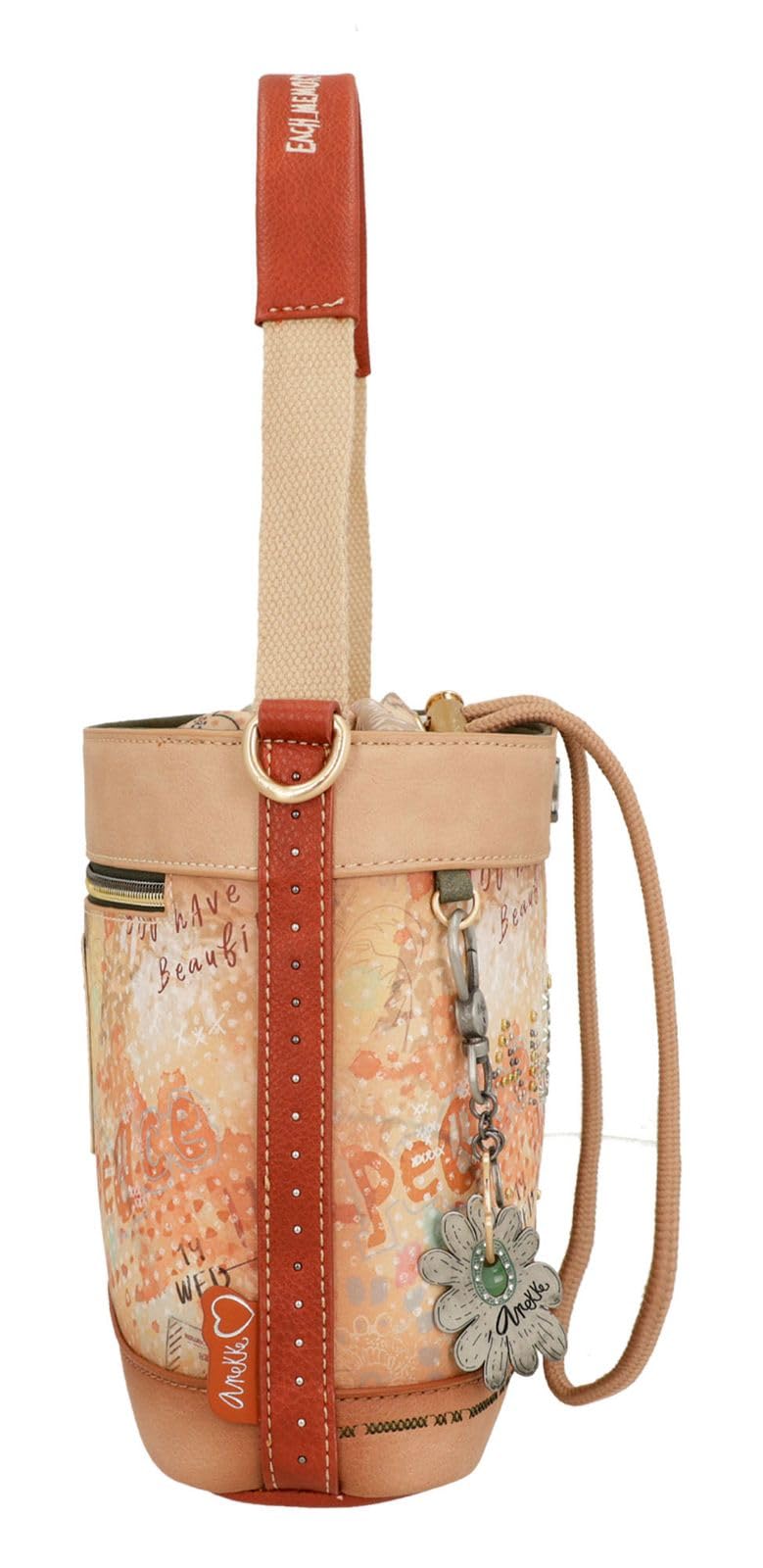 ANEKKE Bloom borsa secchiello Flowers tracolla regolabile