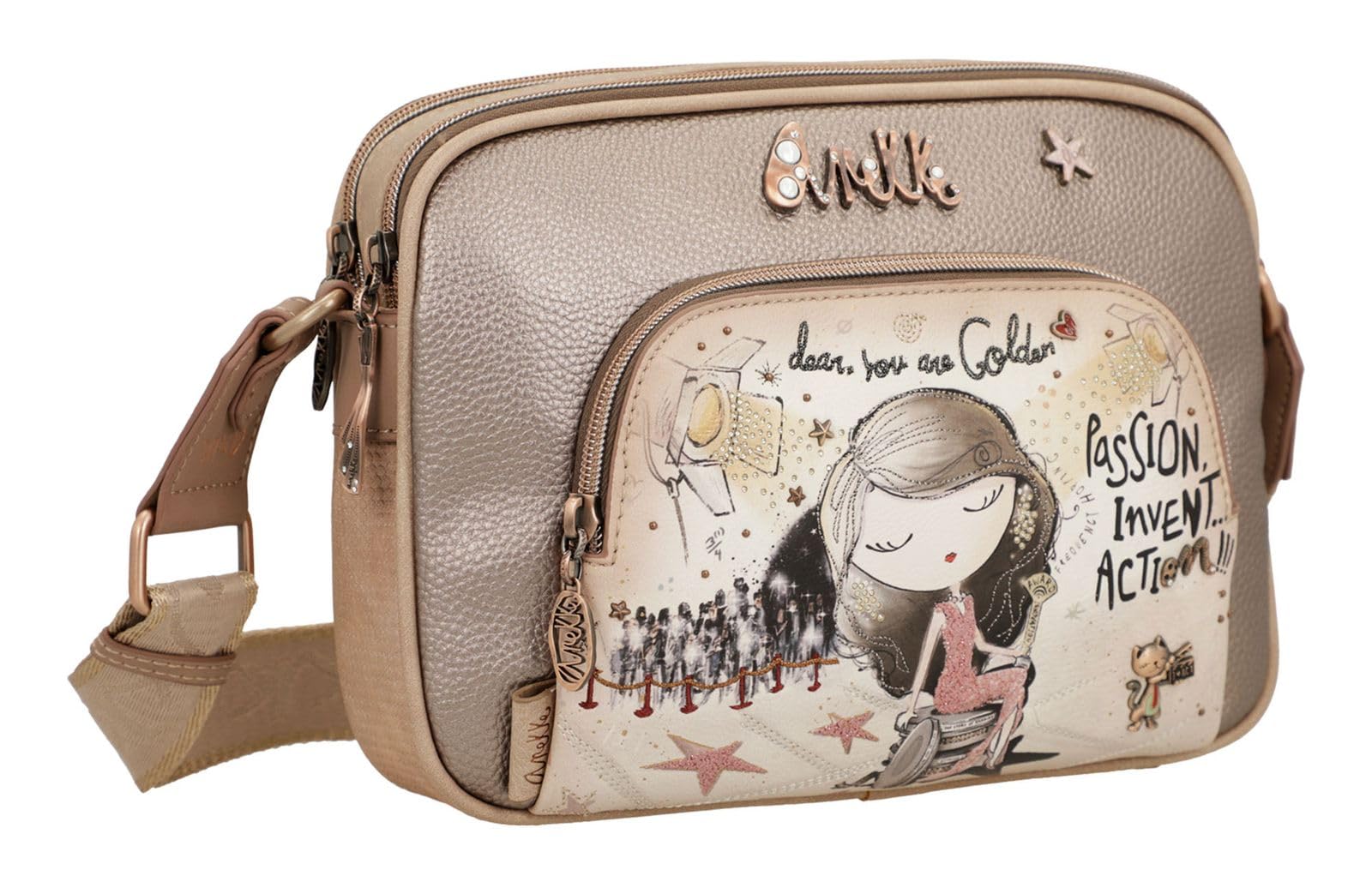 Anekke Hollywood Borsa Tracolla Donna 2 Scomparti Multicolor