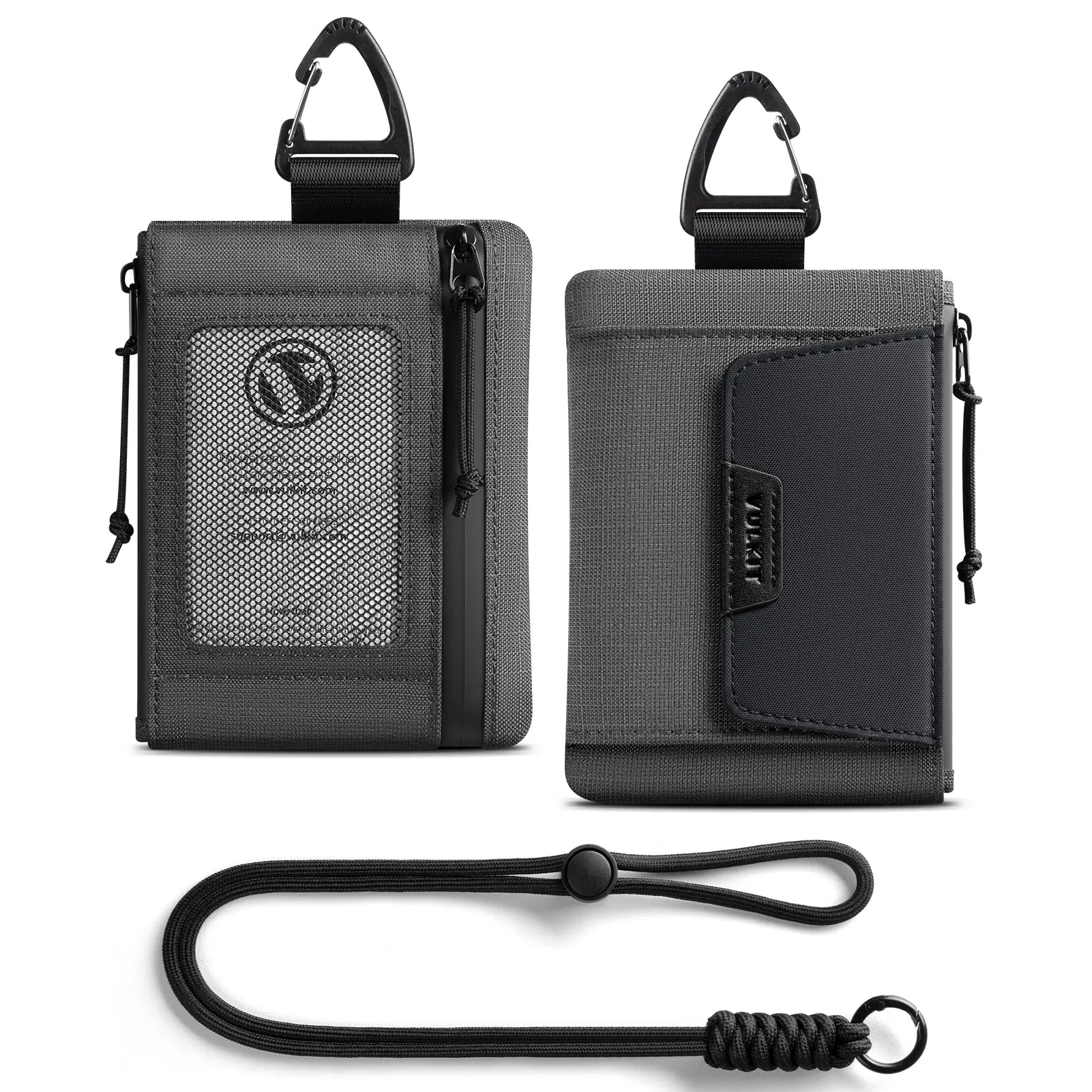 VULKIT VW148 Portafoglio Collo RFID Nylon CarbonBlack