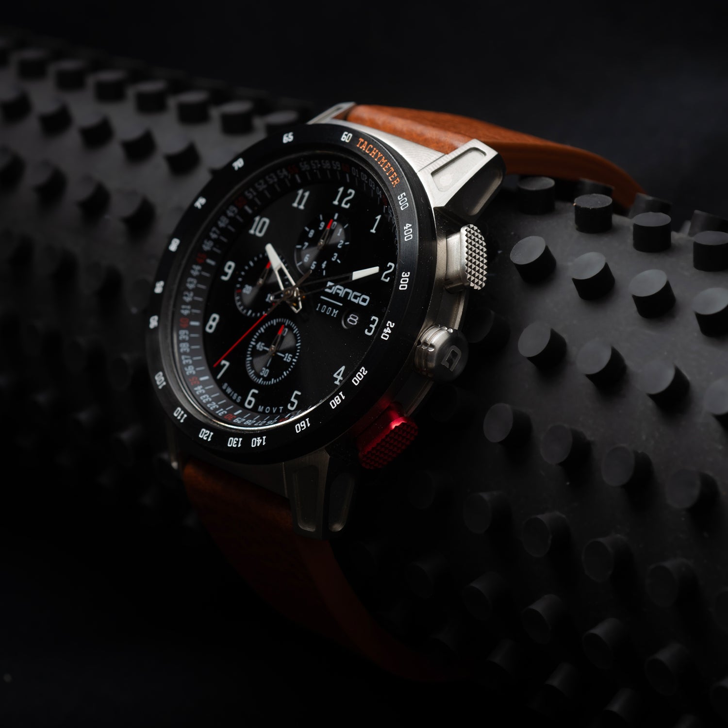 Dango CR-01 orologio cronografo pelle marrone
