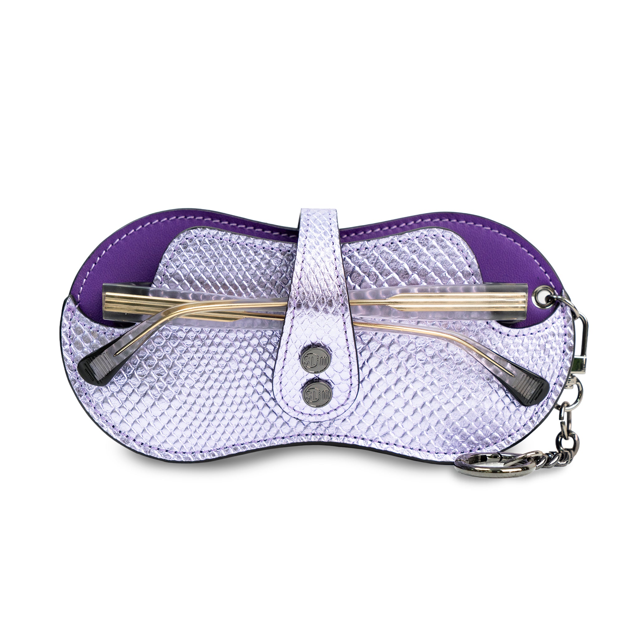 SLim Vision Tejus Metal Viola portaocchiali pelle