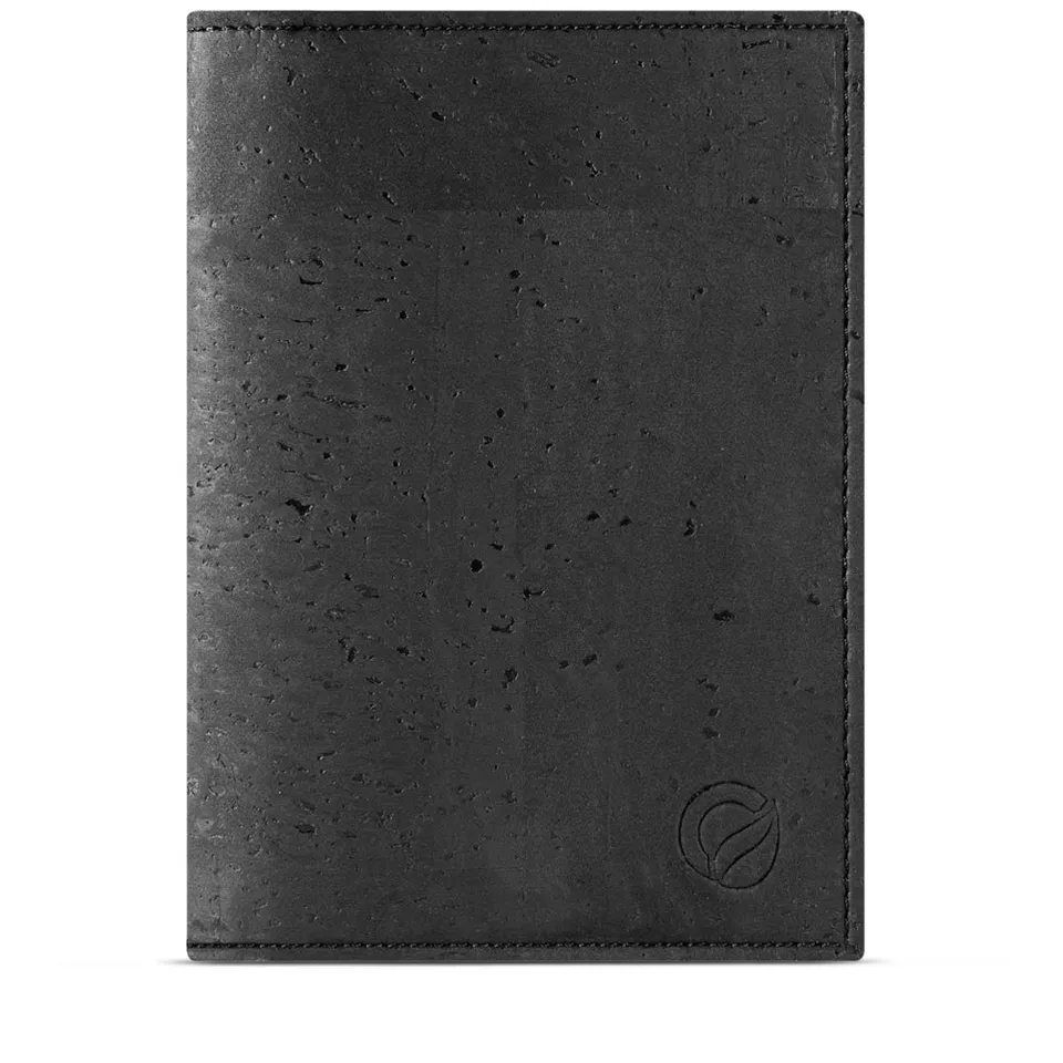 Corkor Wallets Portafoglio Sughero Nero RFID Passaporto