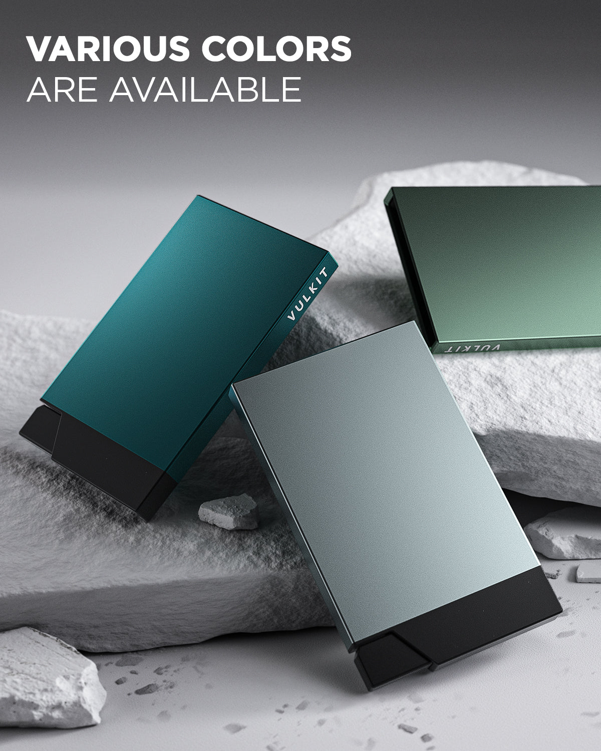 VULKIT VC400 Portacarte Alluminio Slim Nero RFID