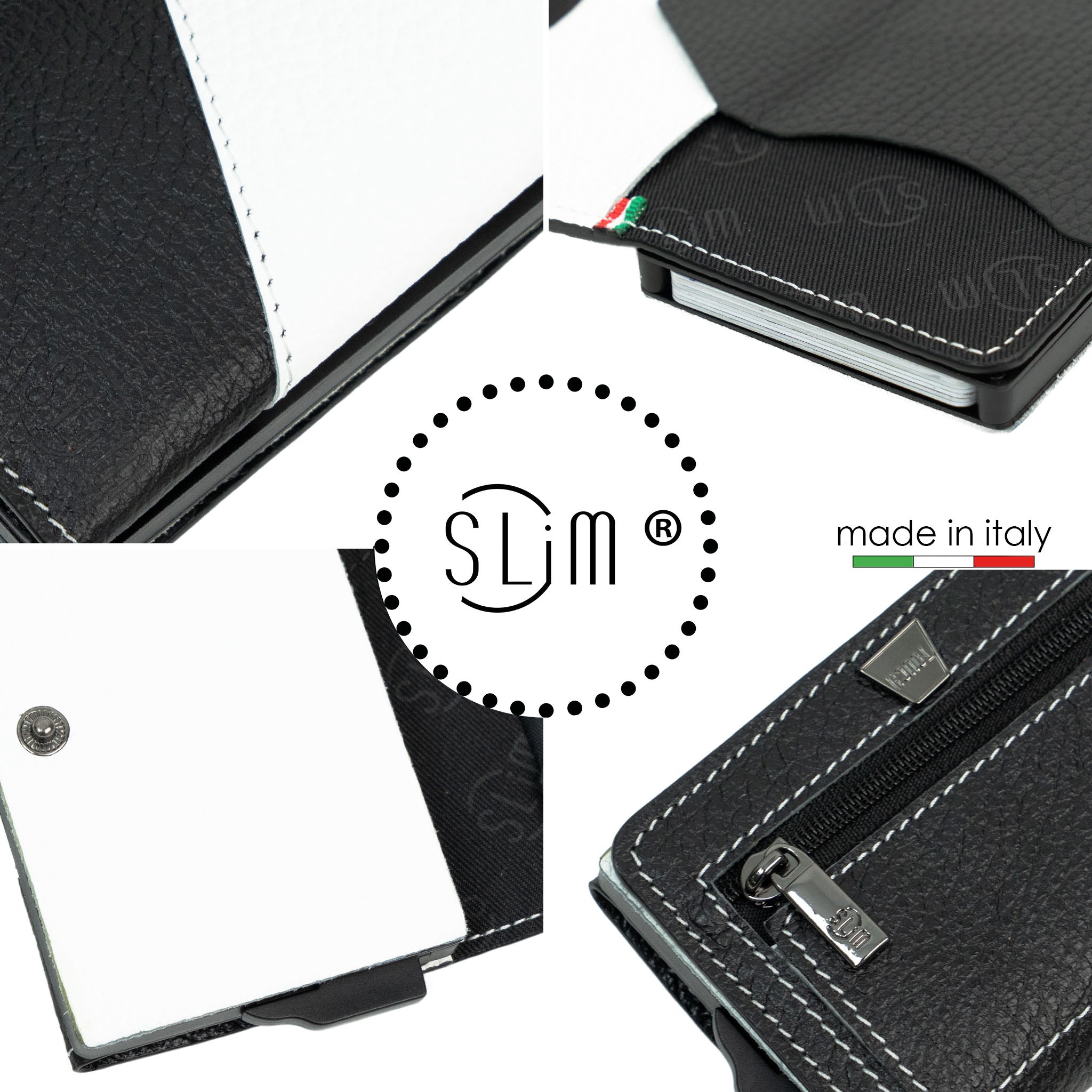 SLim Touch portafoglio bicolor bianconero RFID