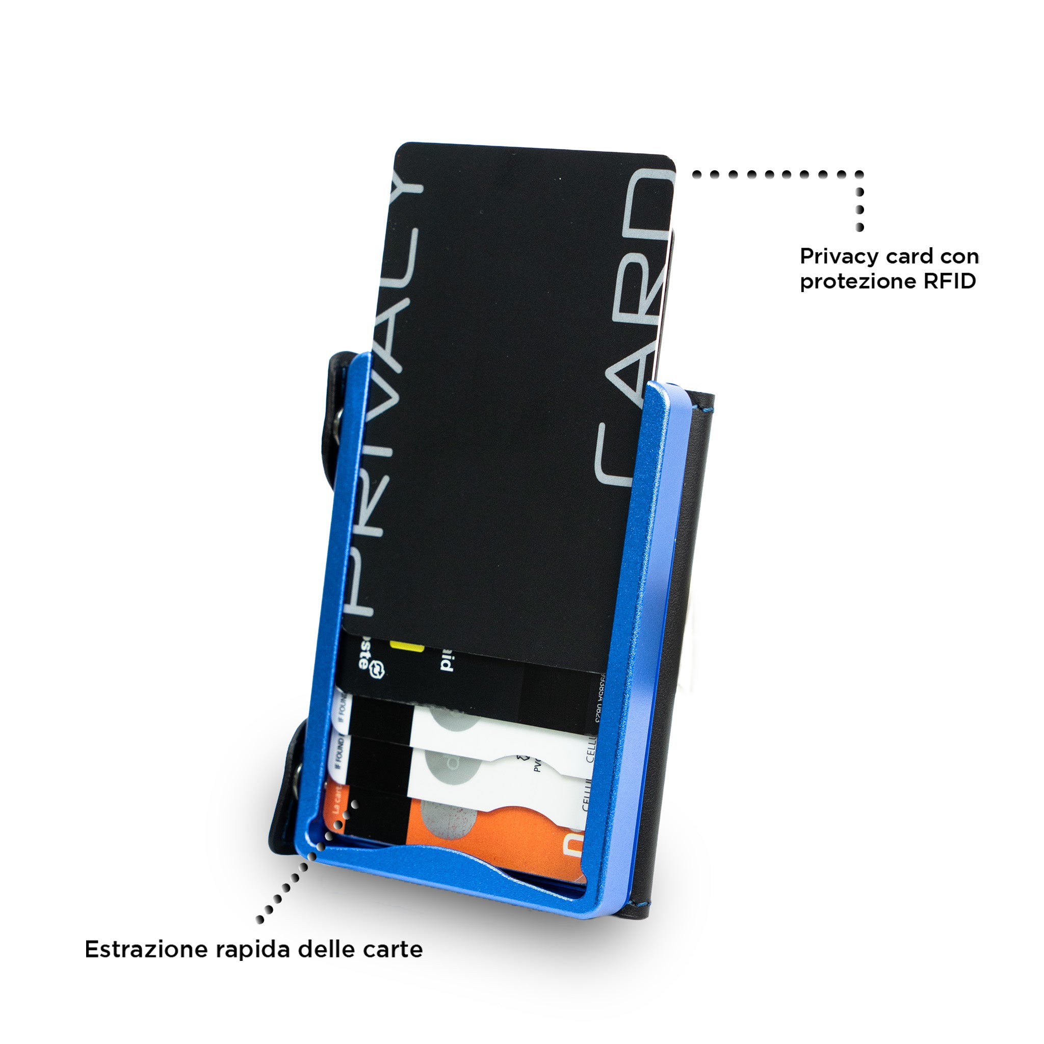 SLim Be Tasck Bicolor Neroblu portafoglio pelle compatto