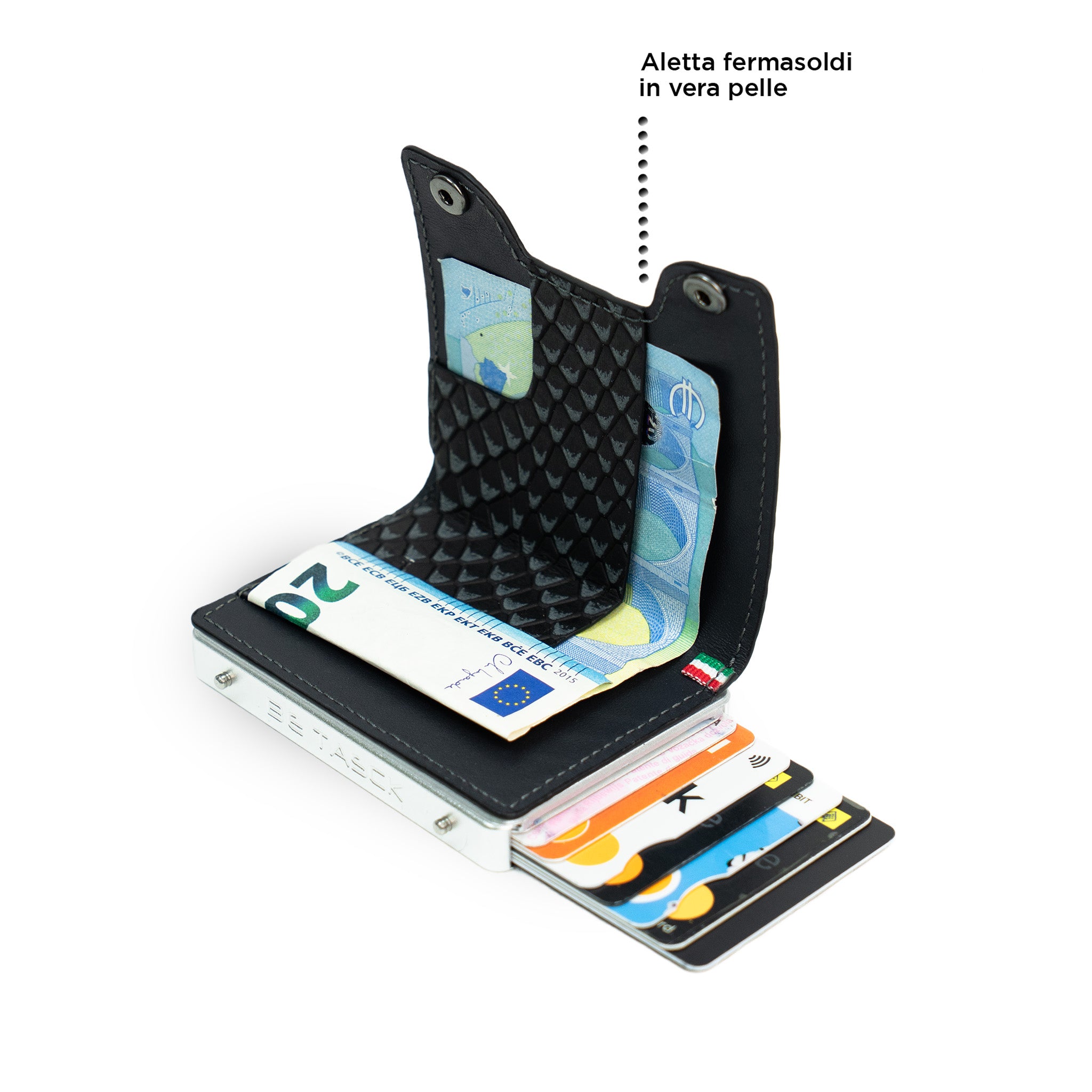 SLim Be Tasck portafoglio pelle stampa Squalo Blu