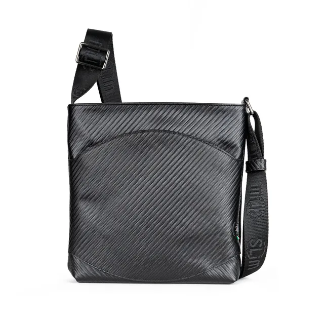 SLim Bag borsa vera pelle carbon nero 23x24 cm