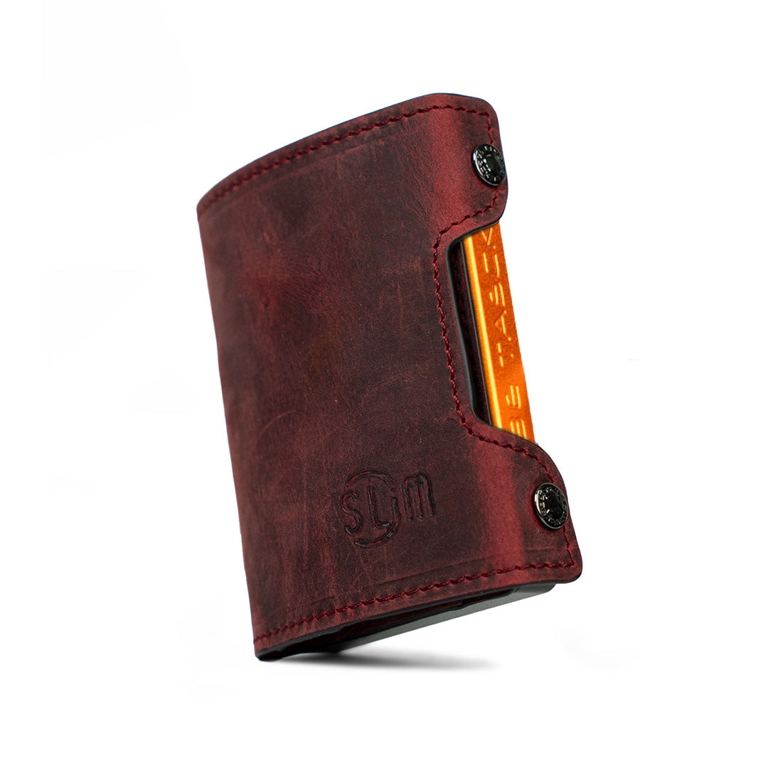 SLim Be Tasck Porta Carte Pelle Crazy Horse Rosso