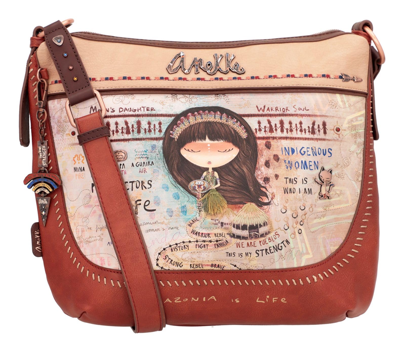 Anekke Menire borsa a tracolla grande ecopelle 31x25x8