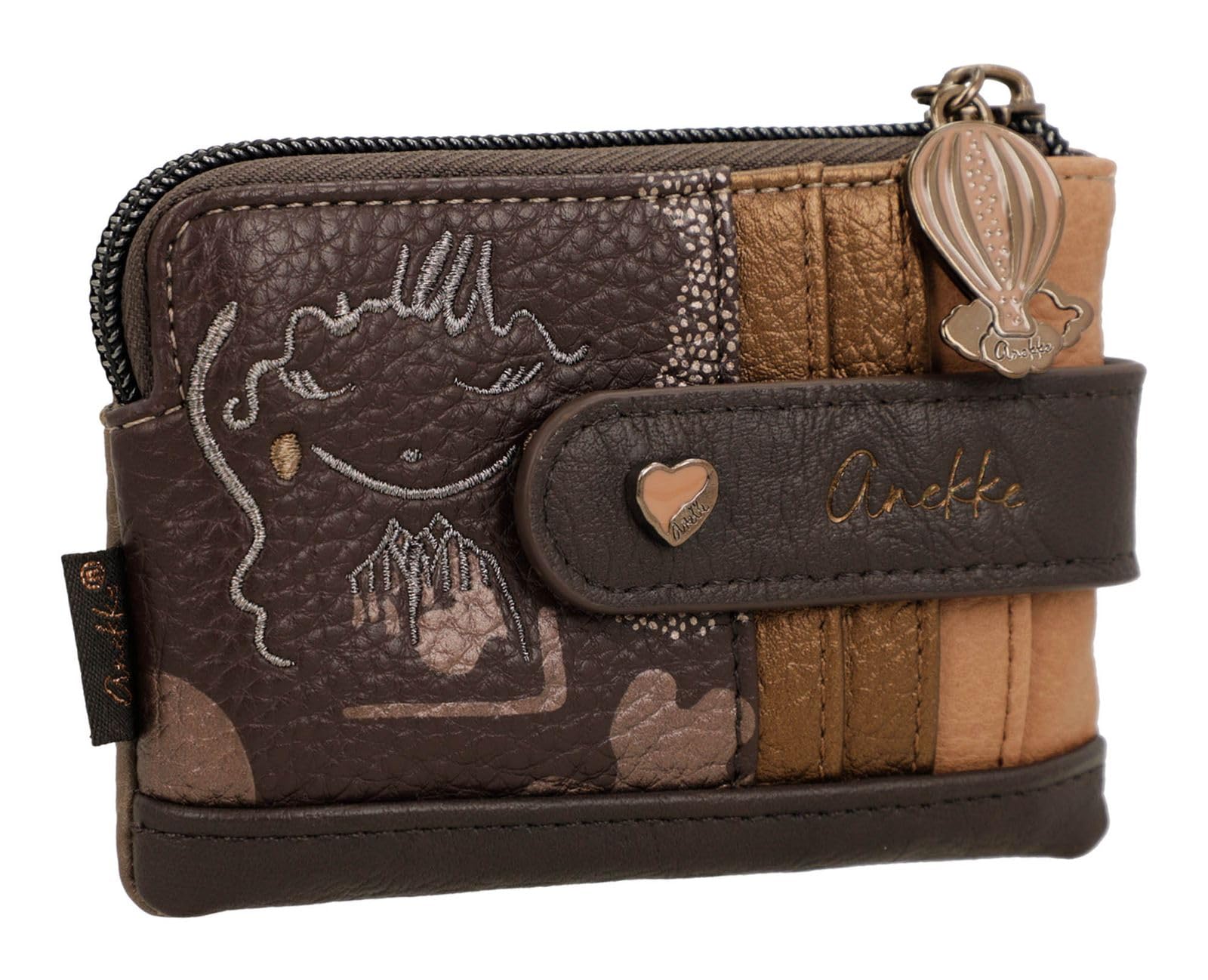 Anekke Voyage portacarte piccolo marrone 12x8,5 cm 4 carte