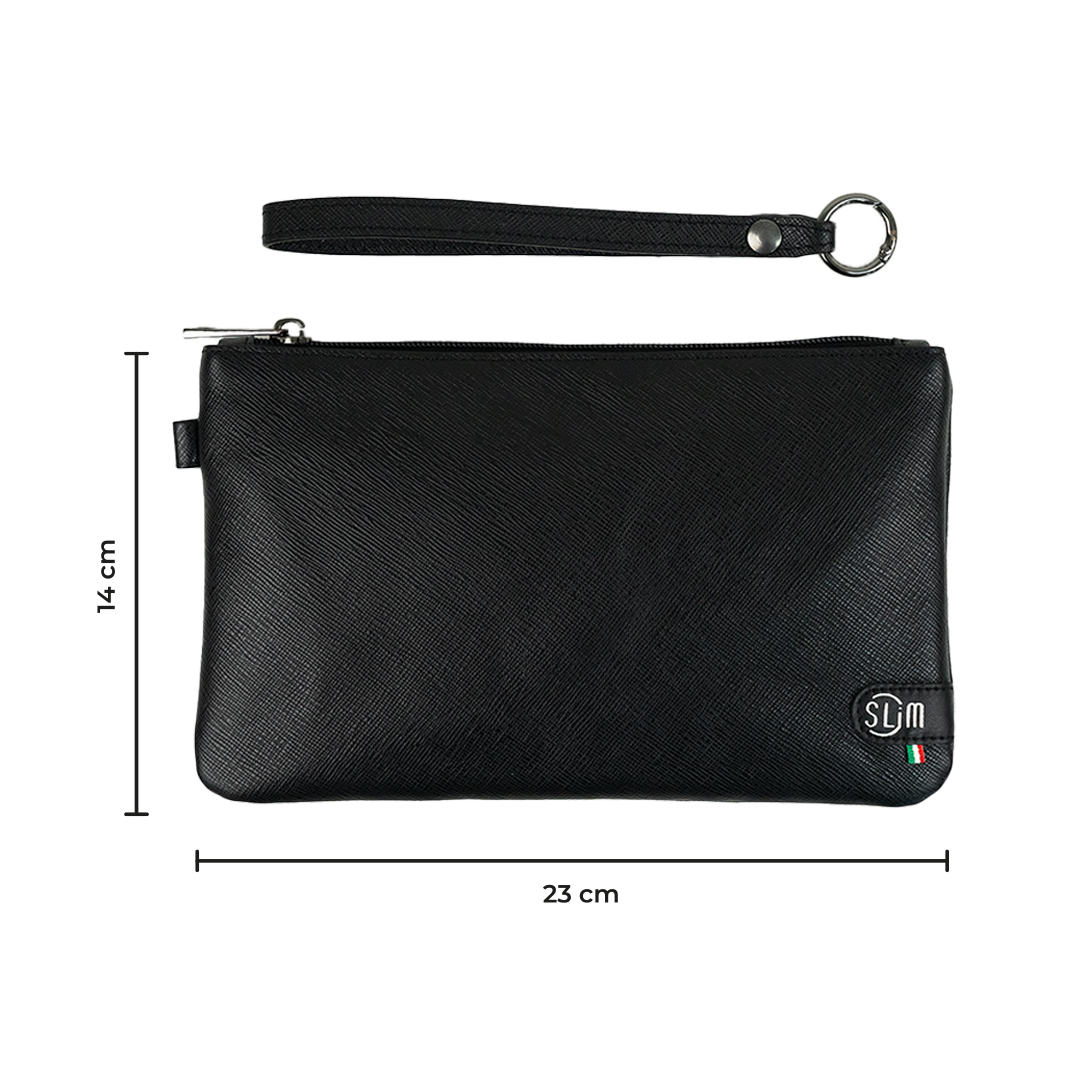 SLim Pochette Polsiera saffiano pochette nero 23x14
