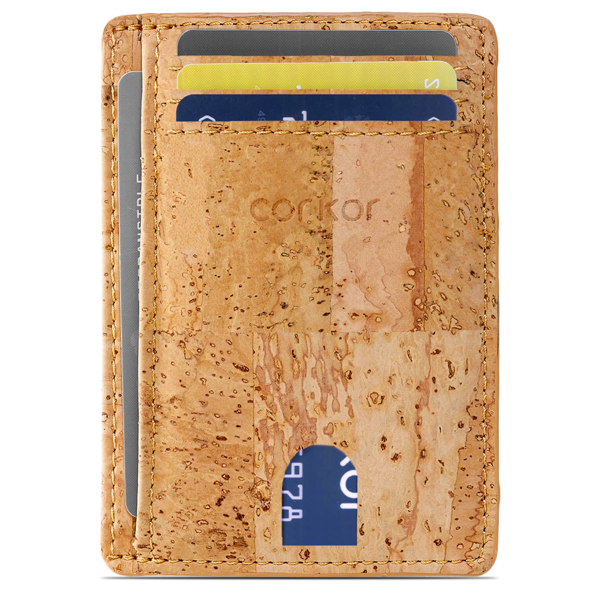 Corkor Wallets Portafoglio Sughero Marrone Chiaro Vegan RFID