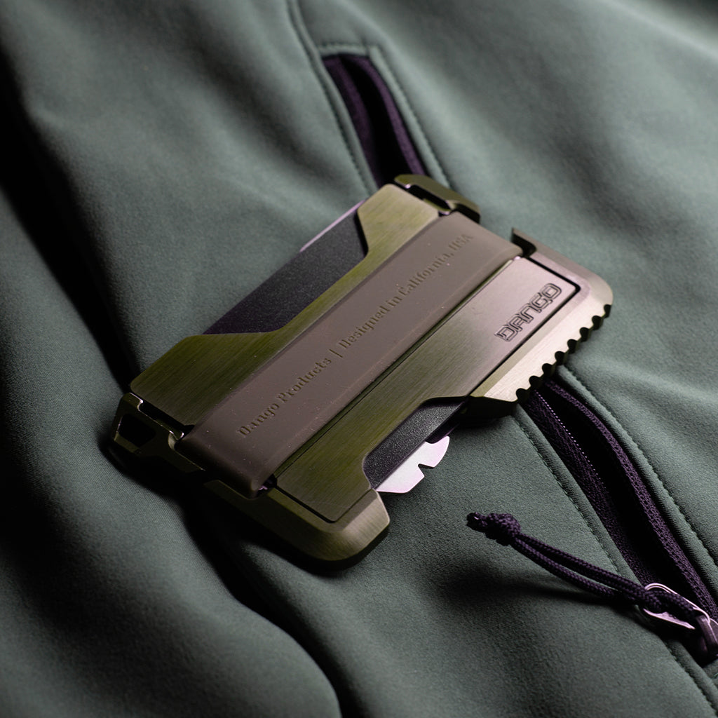Dango T01 Tactical portafoglio alluminio Moss Green 12 carte RFID
