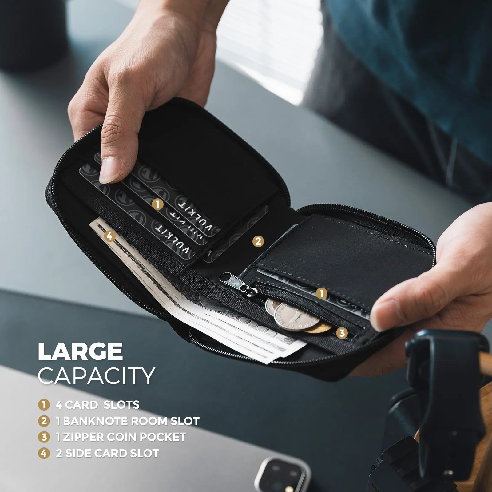 VULKIT ID Card Holders VW118 portabadge collo nero RFID 12 carte