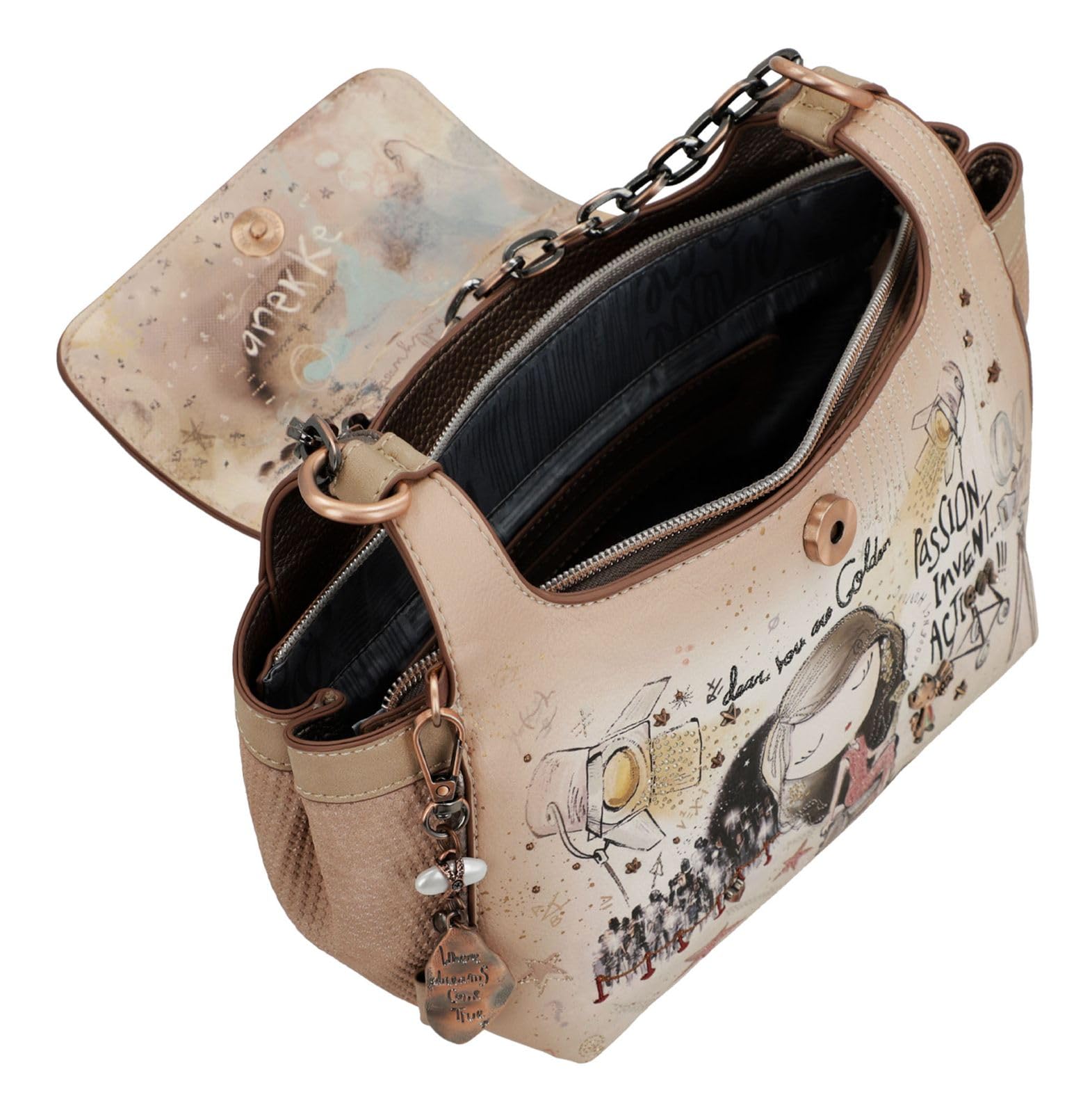 Anekke Hollywood Bandolera Borsa Catena Blu Navy