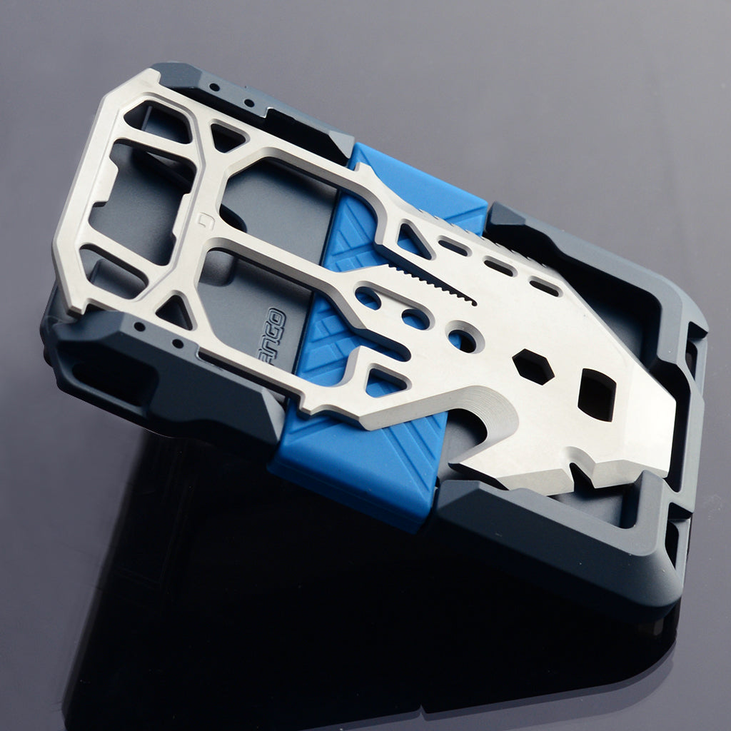Dango M1 Maverick Portafoglio verticale blu 10 carte
