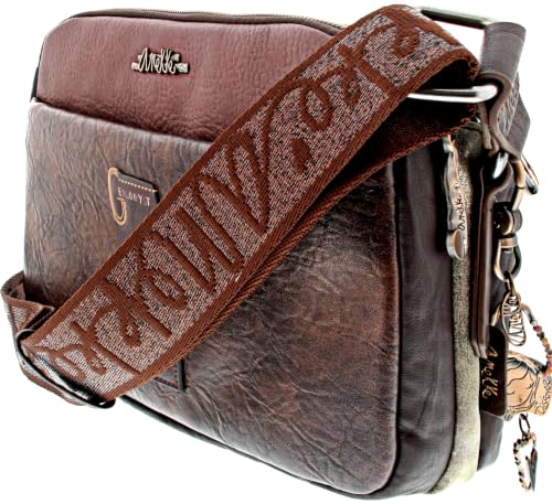 Anekke Outer borsa a tracolla patta 24x18 cm marrone