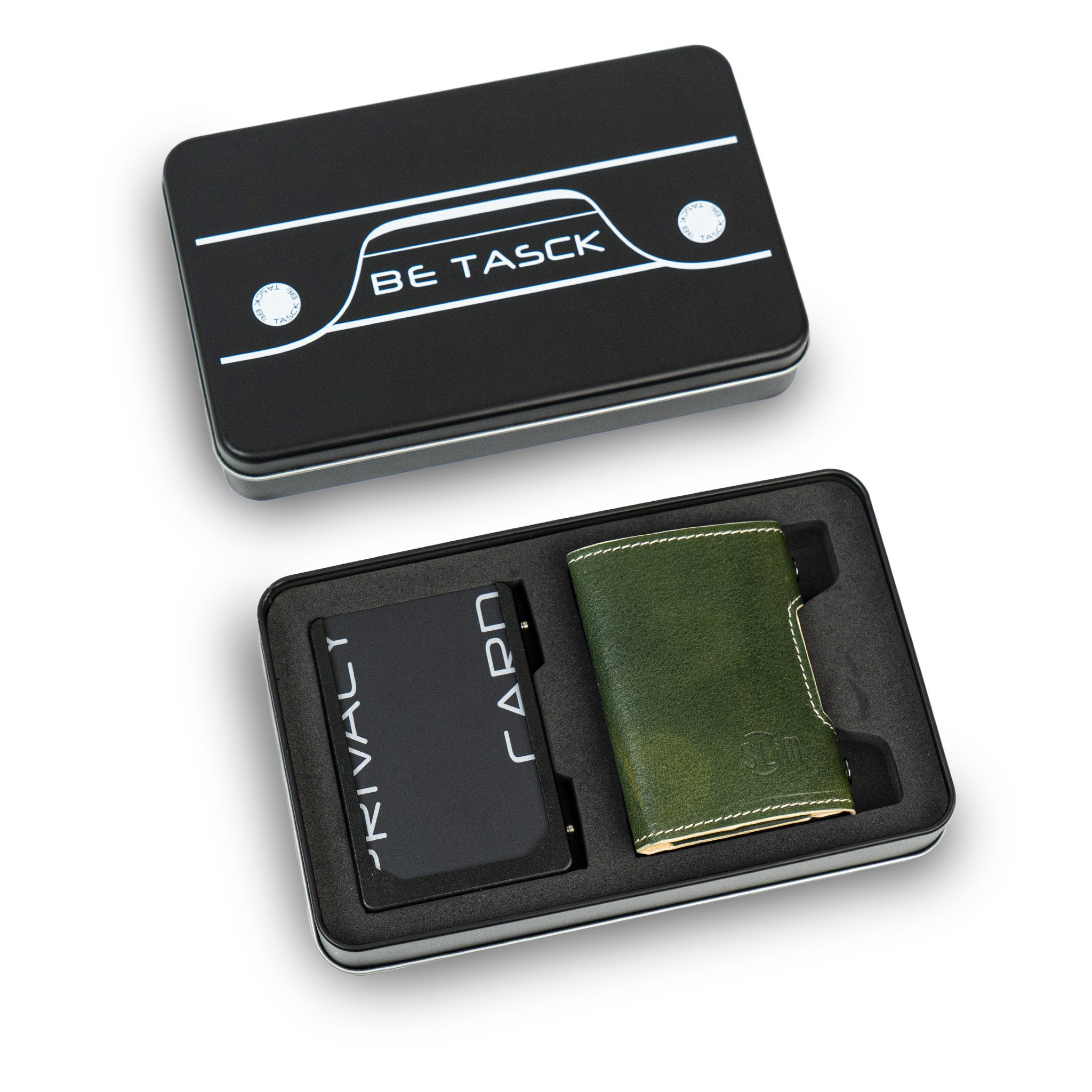 Be Tasck Portafoglio Pelle Concia Vegetale Verde Frame