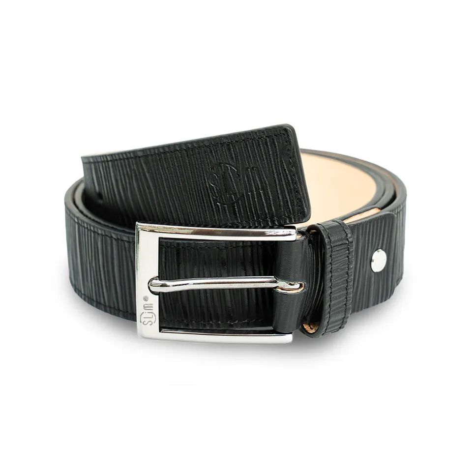 SLim Cinture Epi Nero 35mm cintura pelle uomo donna