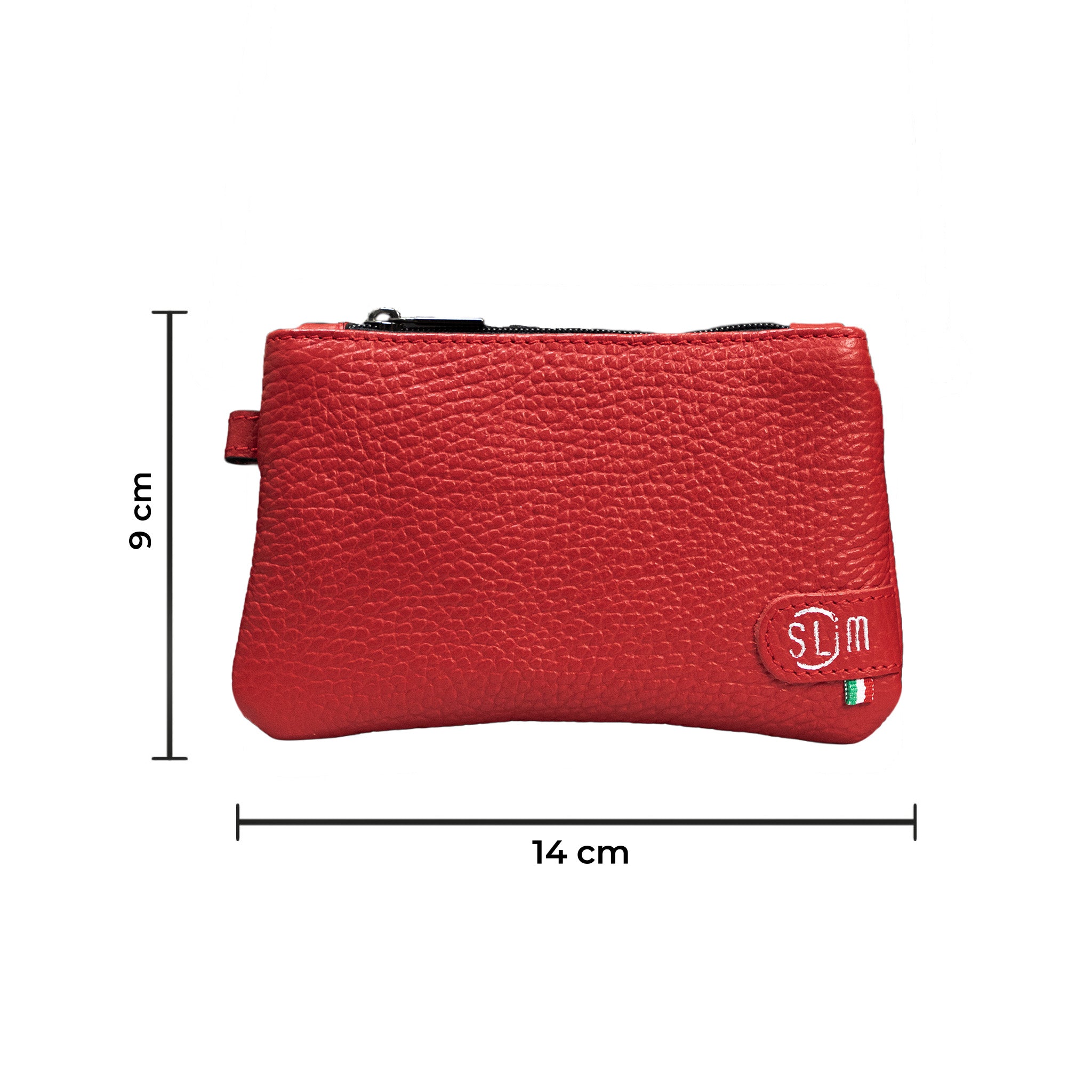 SLim Mini Pochette Vera Pelle Bottalato Rosso