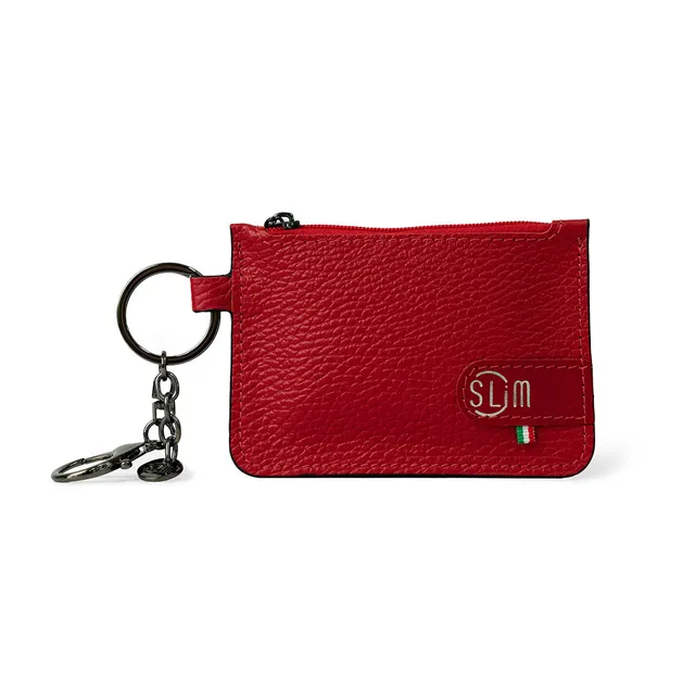 SLim Portachiavi Portamonete Bottalato Rosso 10x7 cm