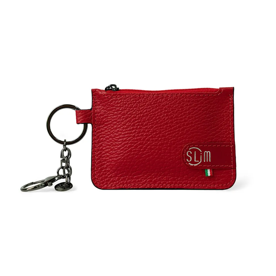 SLim Portachiavi Portamonete Bottalato Rosso 10x7 cm