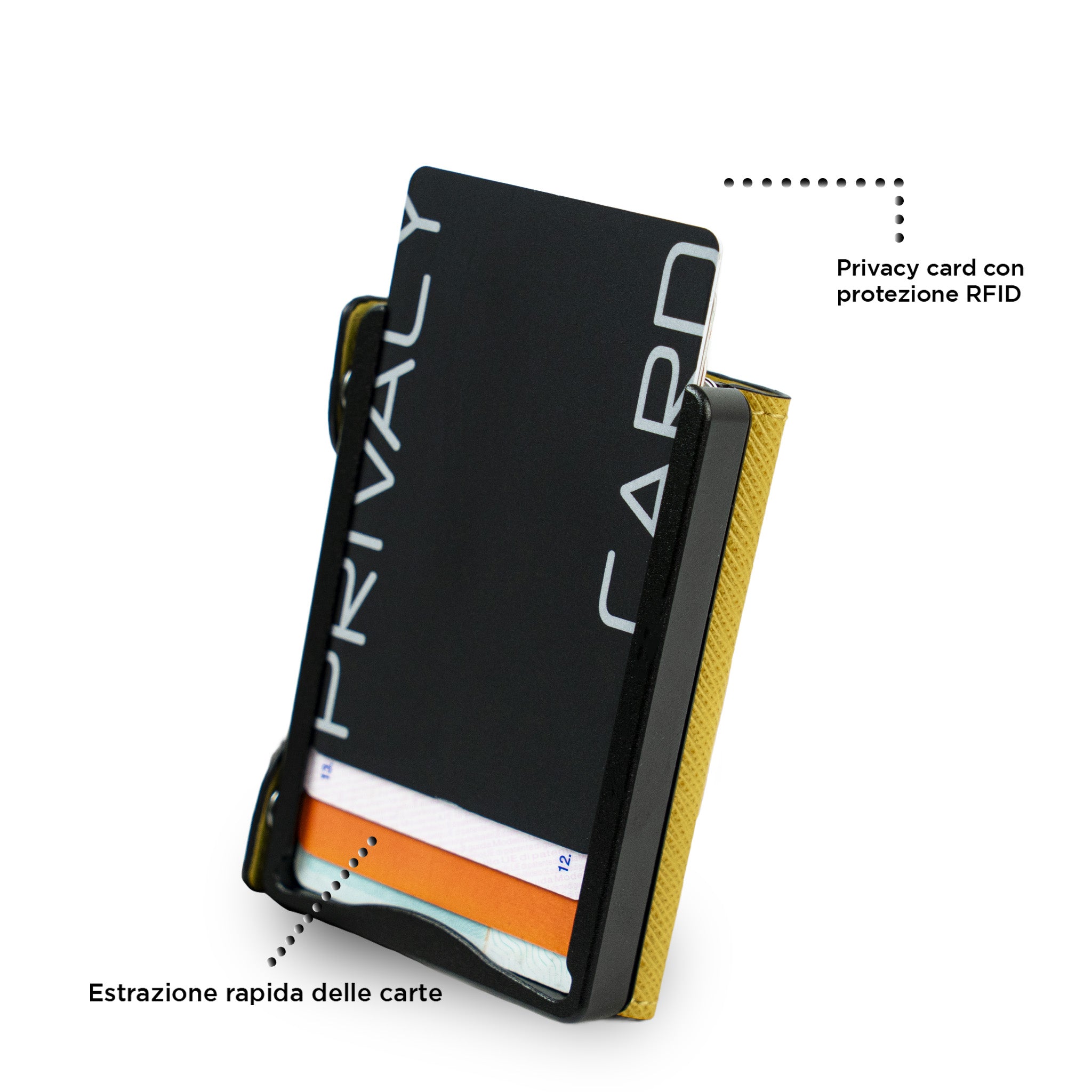 SLim Be Tasck Saffiano Giallo portafoglio pelle frame nero