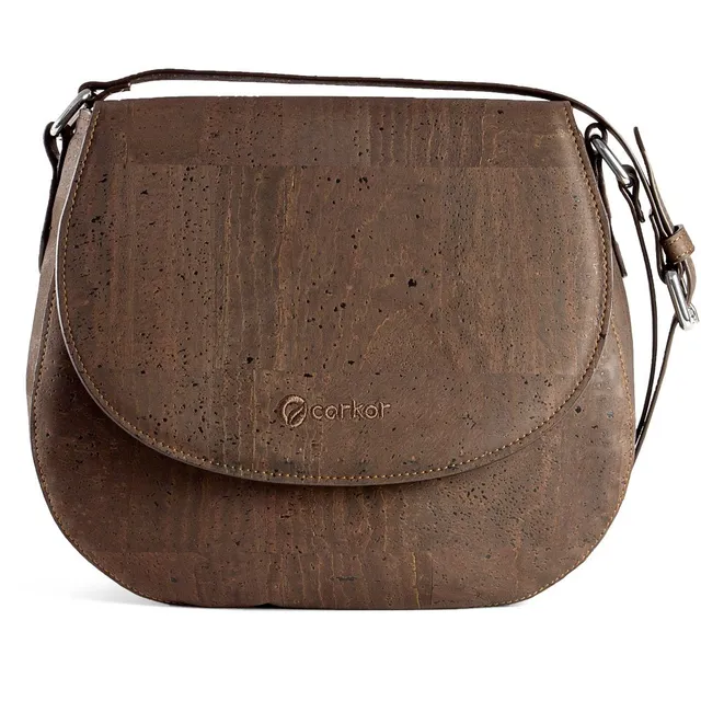 Corkor Bags Zaino Tracolla Sughero Vegano Marrone