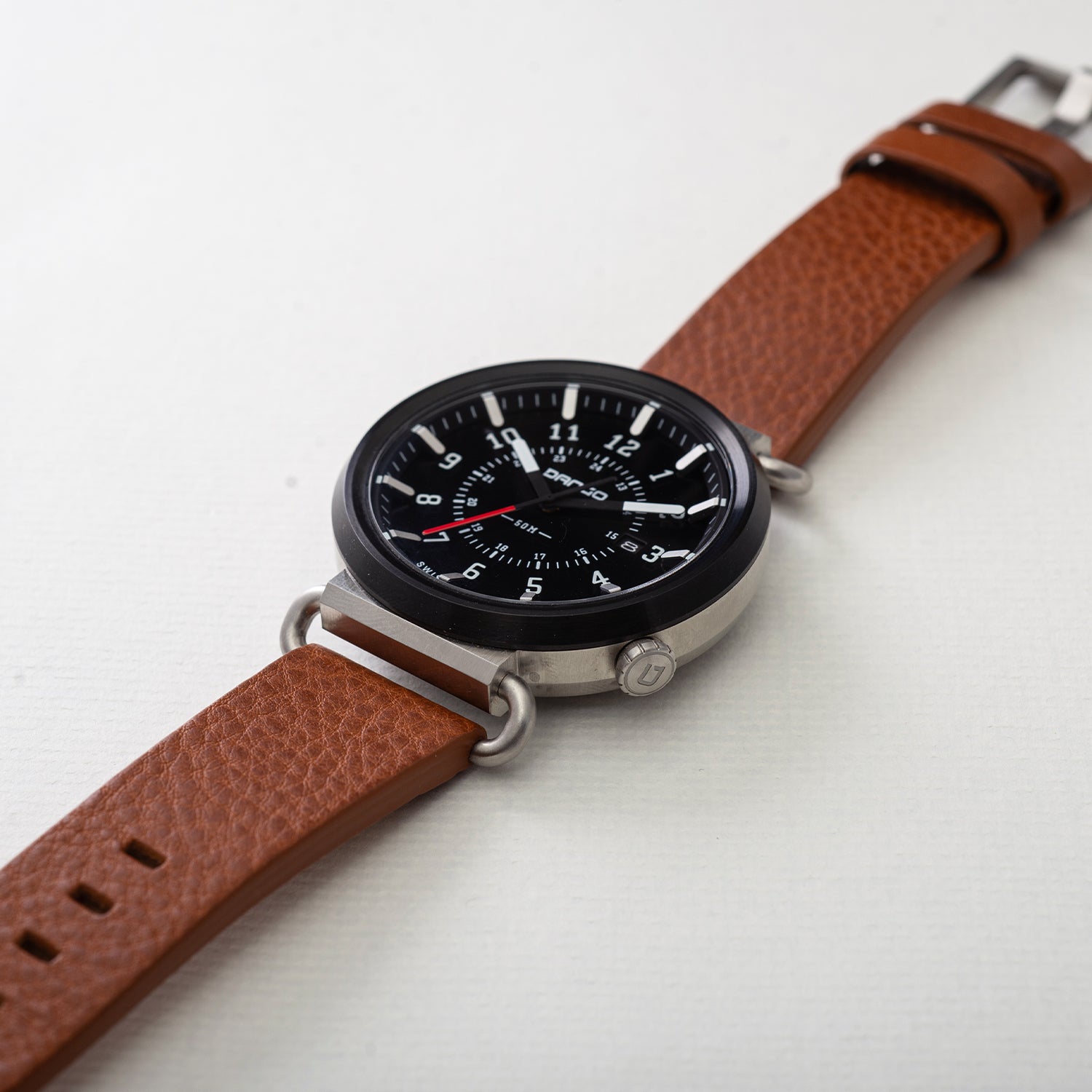 Dango Trek TK-01 orologio pelle italiana Whiskey Brown 45mm