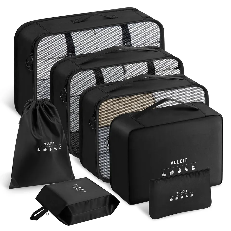 VULKIT Travel Gear VTB100 organizer valigia 7 pezzi nero impermeabile