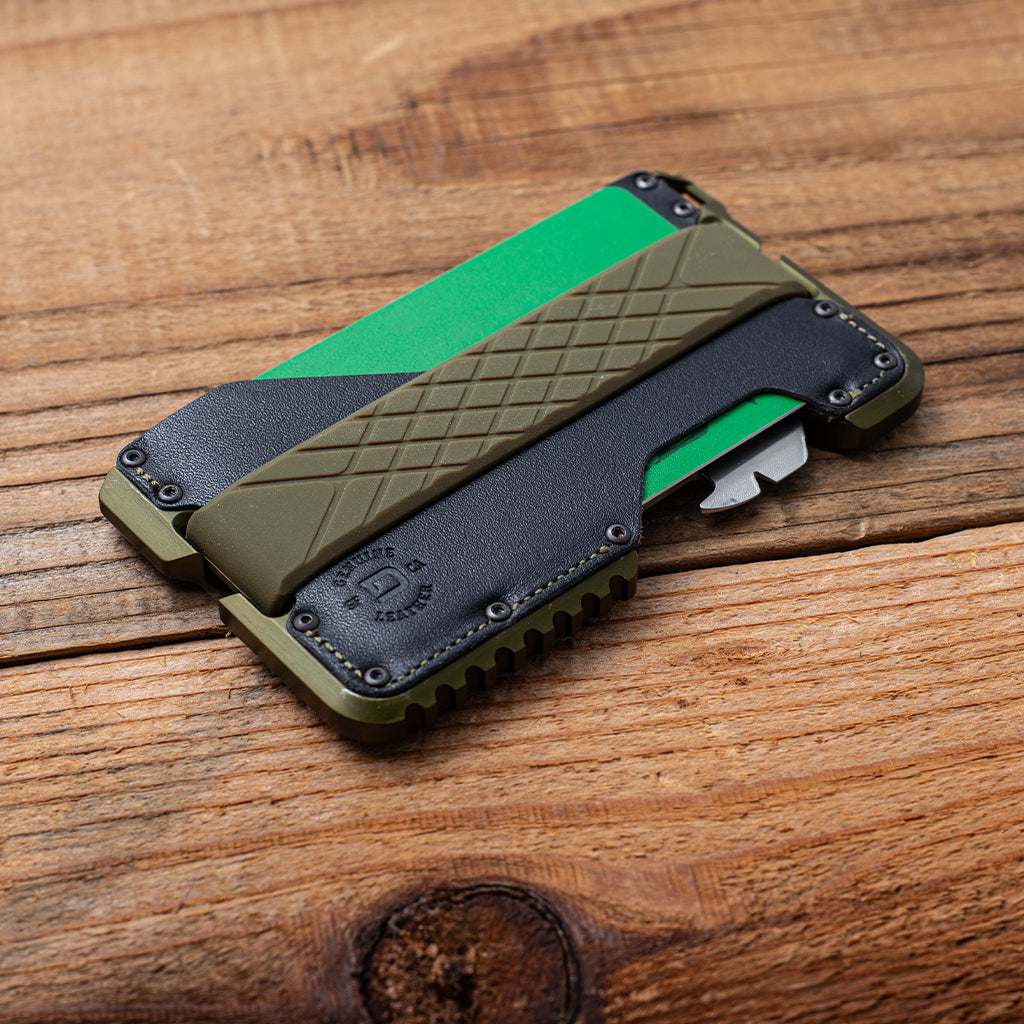 Dango T01 Tactical portafoglio alluminio Moss Green 12 carte RFID
