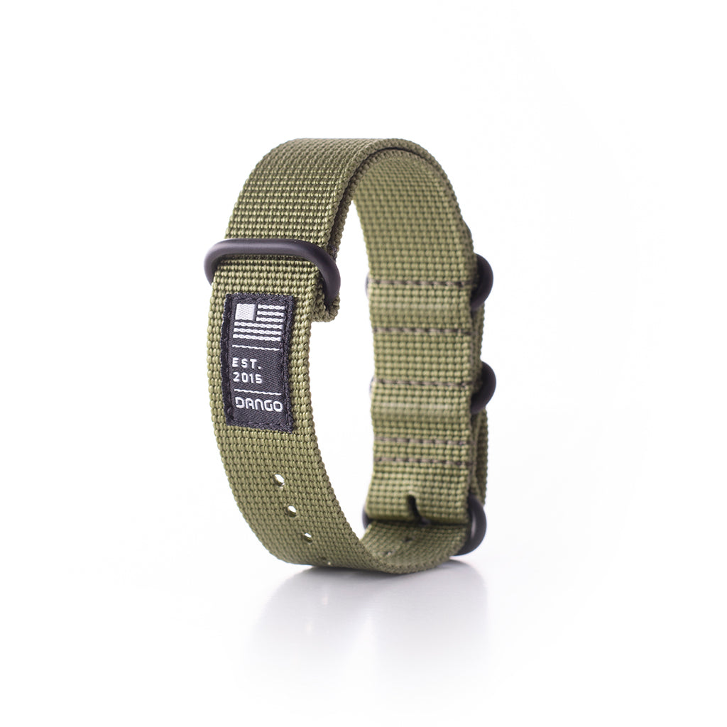 Dango cinturino orologio nylon monopezzo verde 22mm