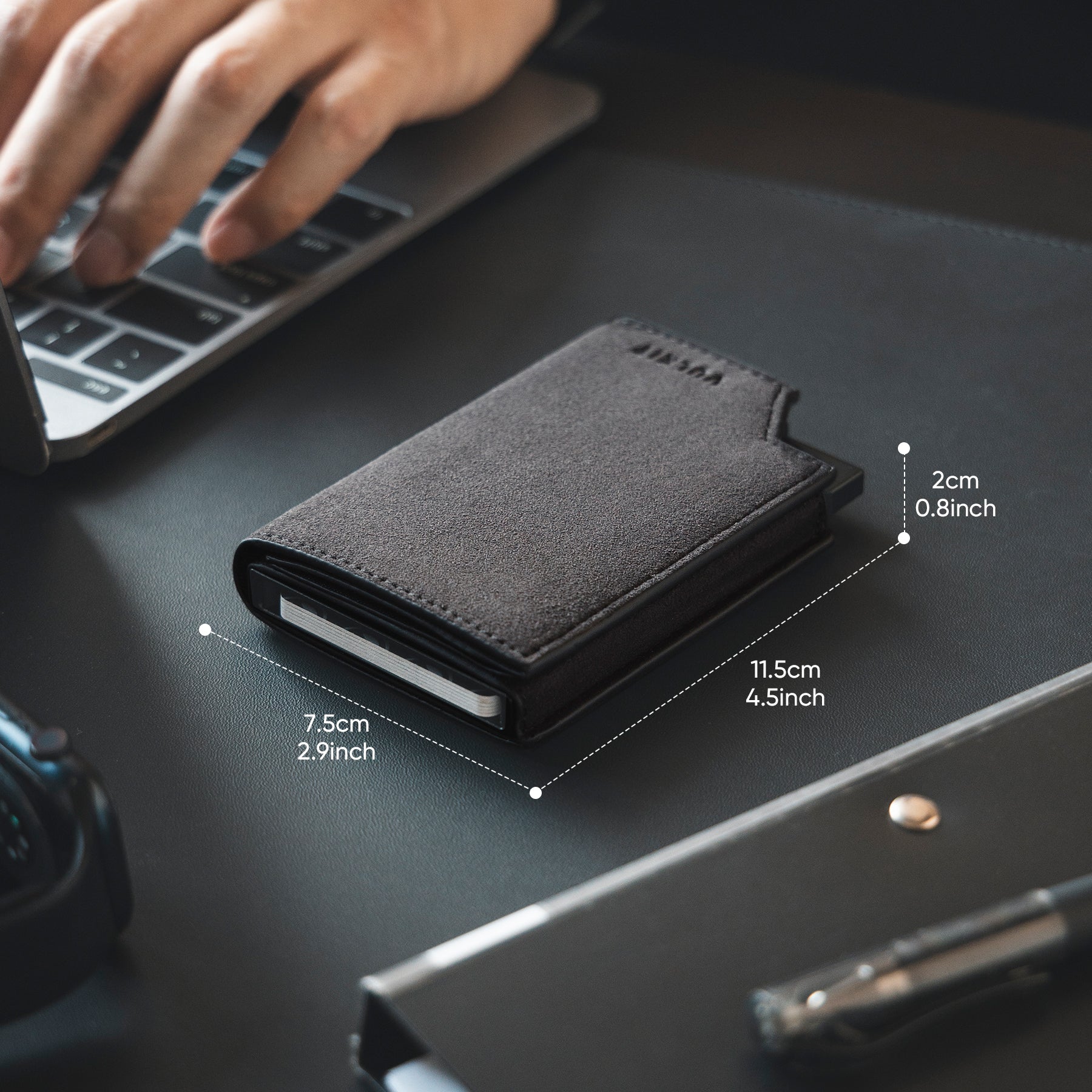VULKIT Alcantara VC402A portacarte Espresso RFID