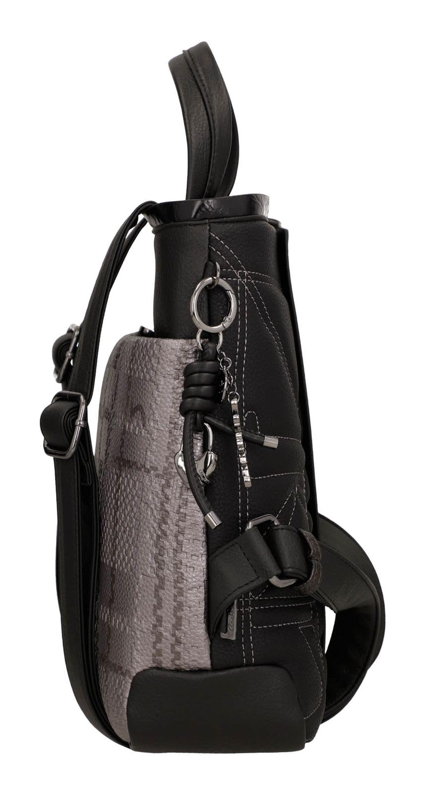 Anekke Iron Zaino Quadrato Nero con Tasche