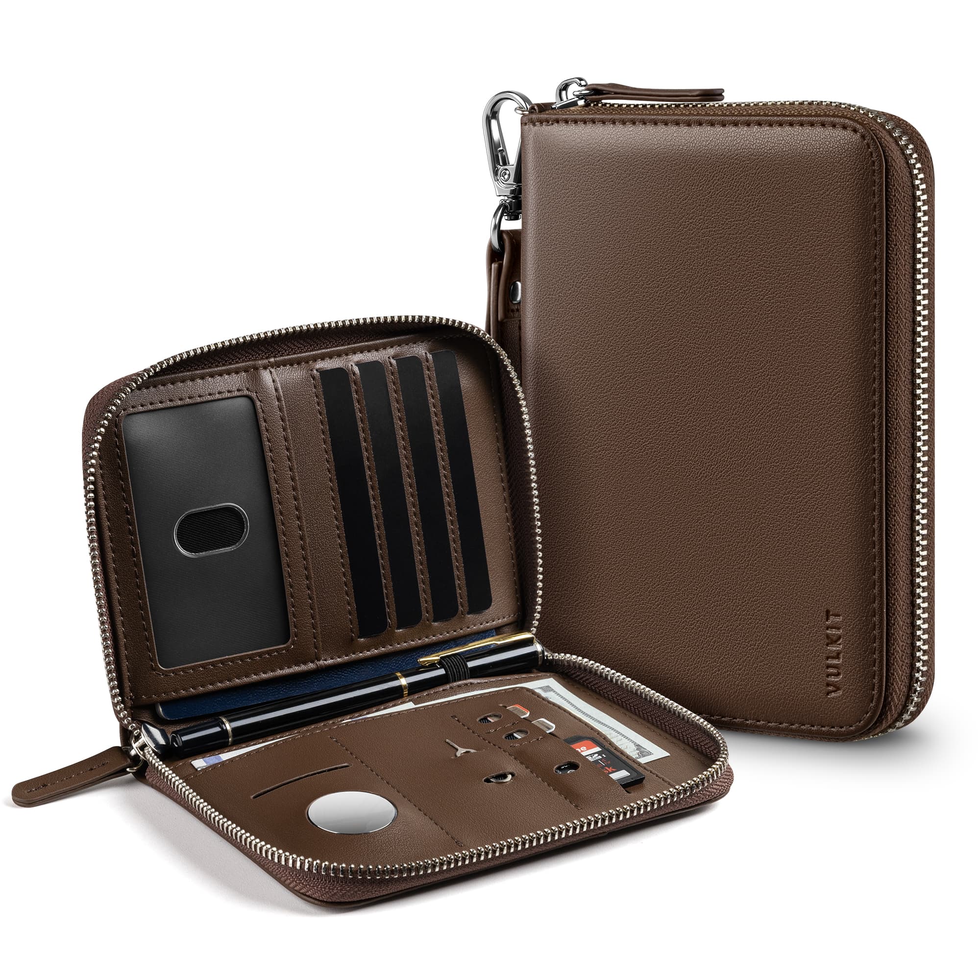 VULKIT Passport VPW111 porta passaporto pelle nero RFID zip