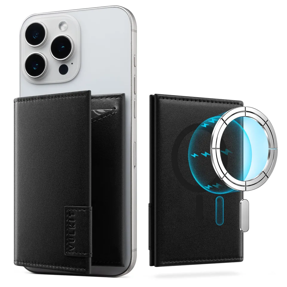 VULKIT Phone Case VPA111 portacarte iPhone nero Nappa