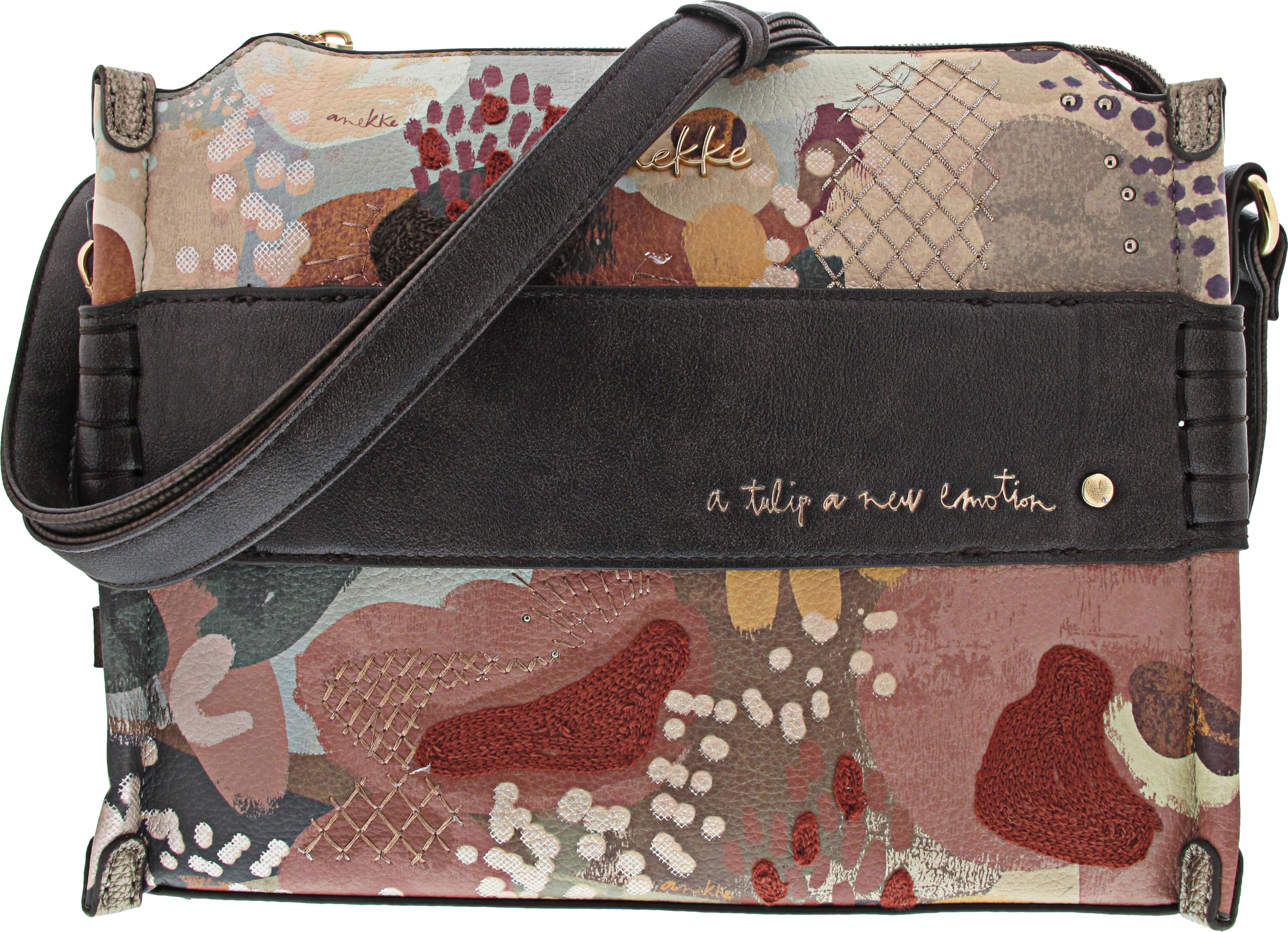 Anekke Blossom borsa a tracolla quadrata floreale