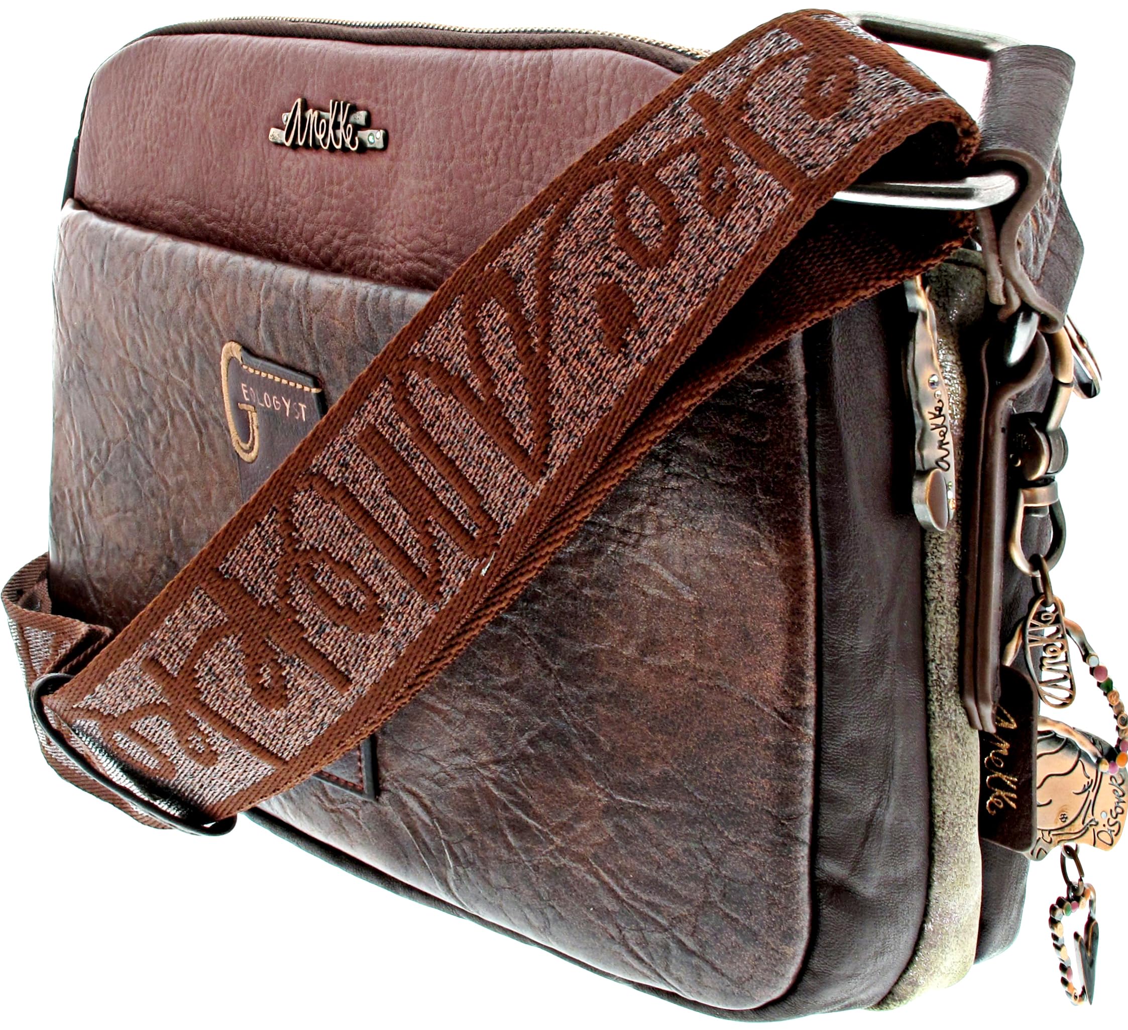 Anekke Outer borsa a tracolla patta 24x18 cm marrone