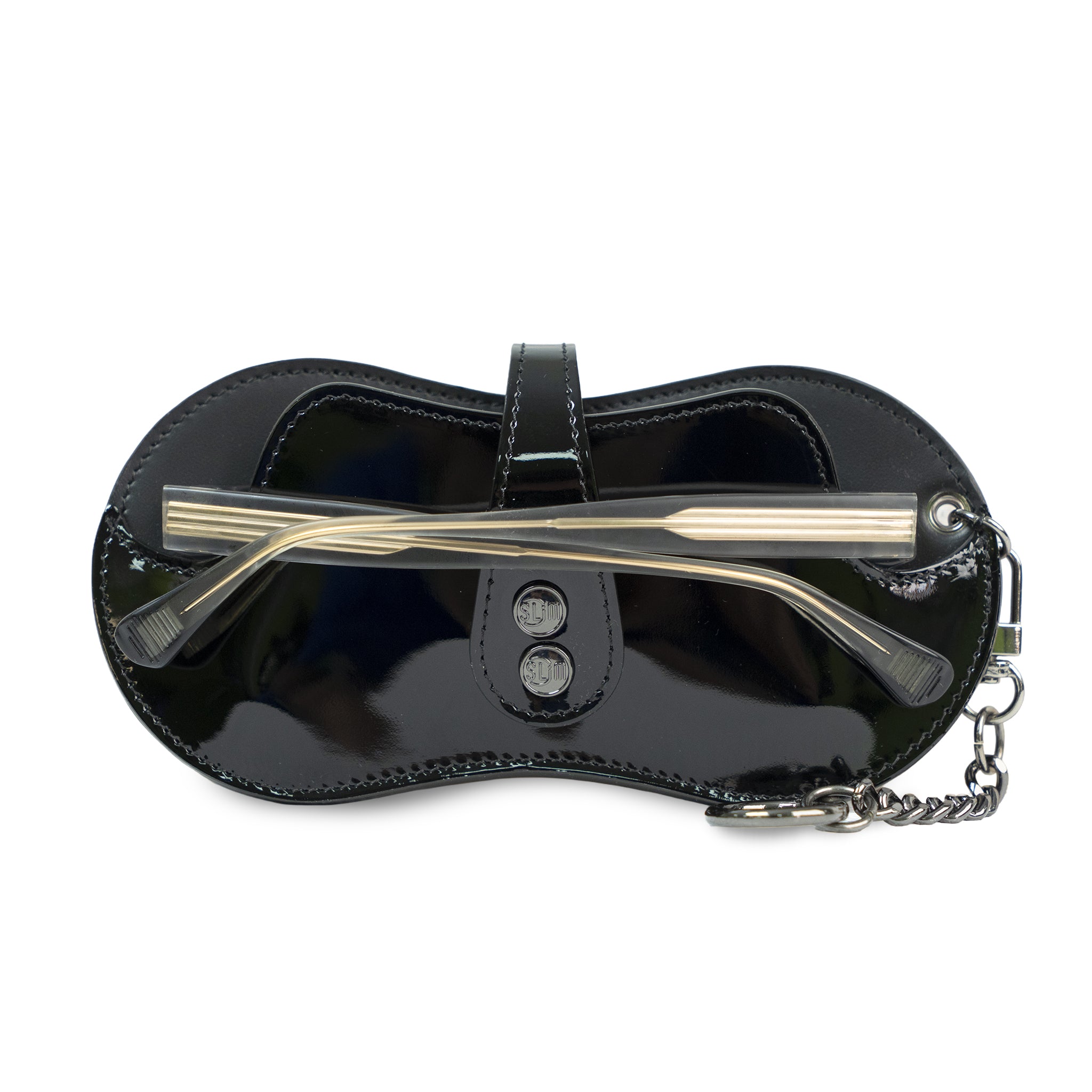 SLim Vision Portaocchiali Pelle Specchio Nero