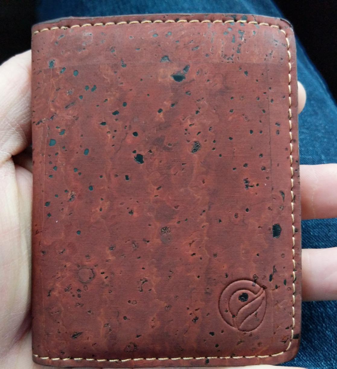 Corkor Portafoglio Uomo Sughero Rosso RFID Vegan