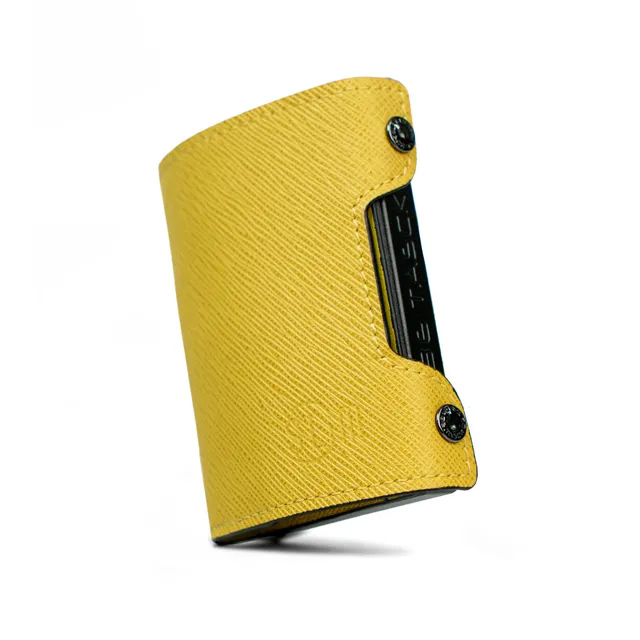 SLim Be Tasck Saffiano Giallo portafoglio pelle frame nero