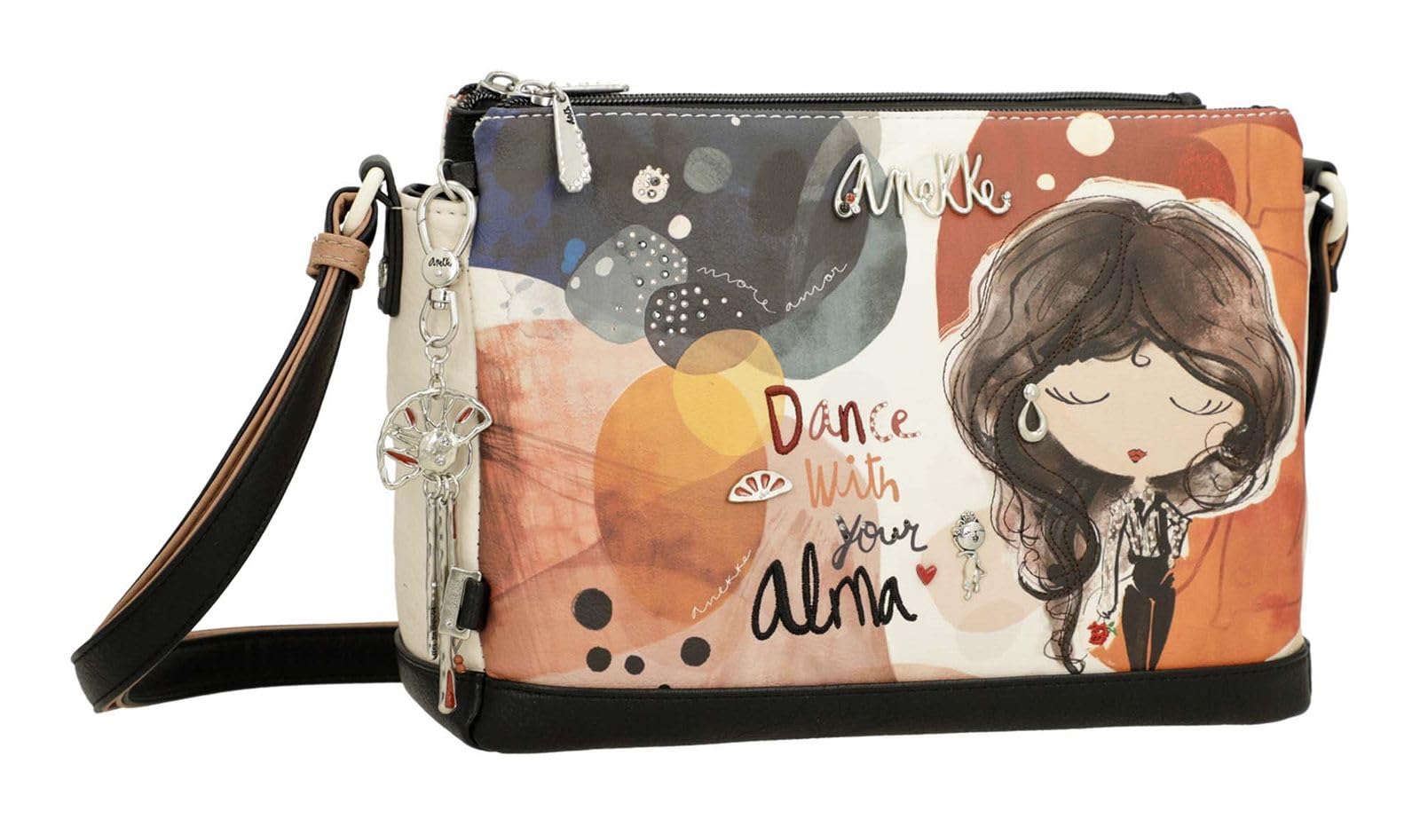 Anekke Alma tracolla 3 scomparti multicolor 27x20x8,5 cm